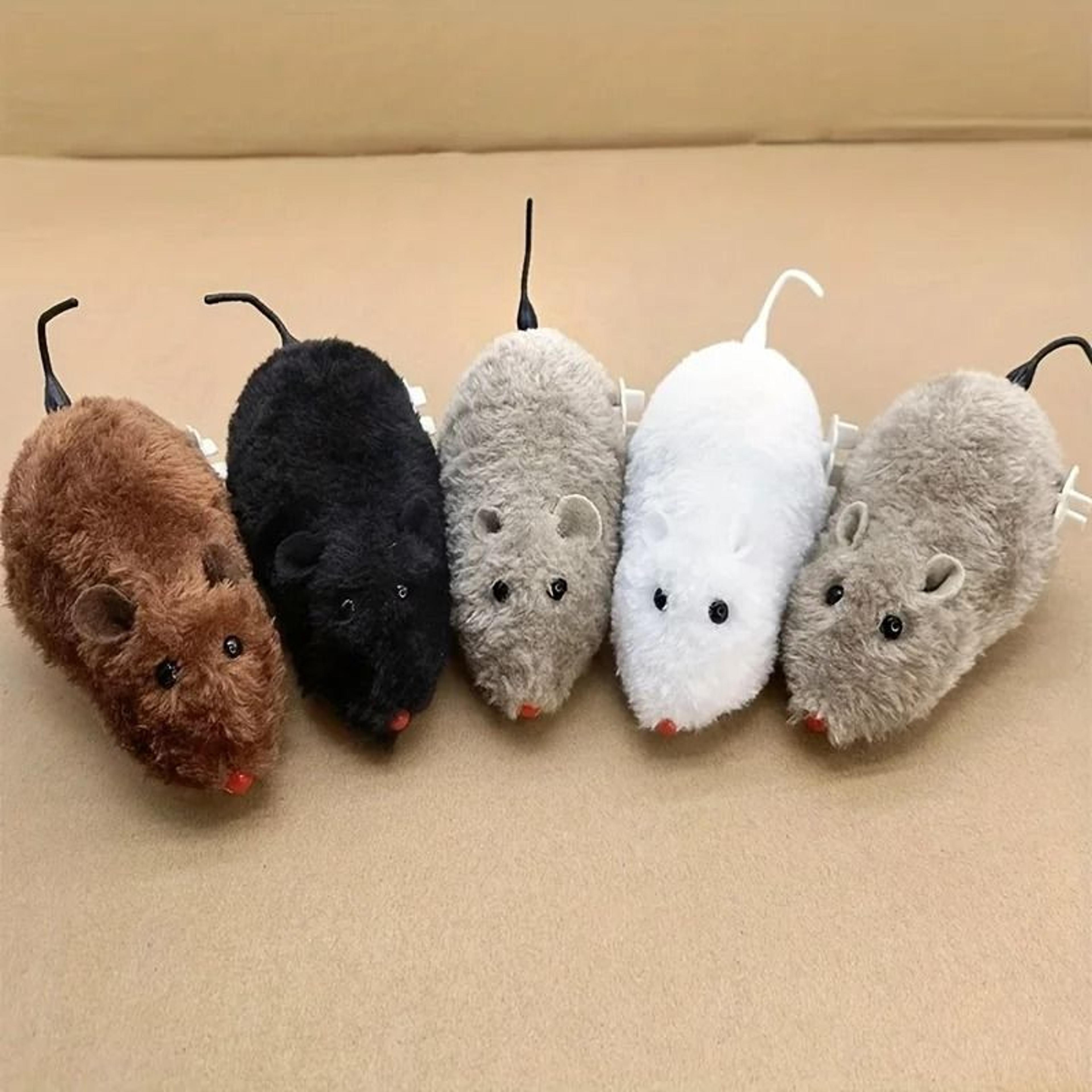 4Piece WindUp Mechanical Mice Set  BatteryFree SelfMoving Pounce  Chase Cat Toys 3