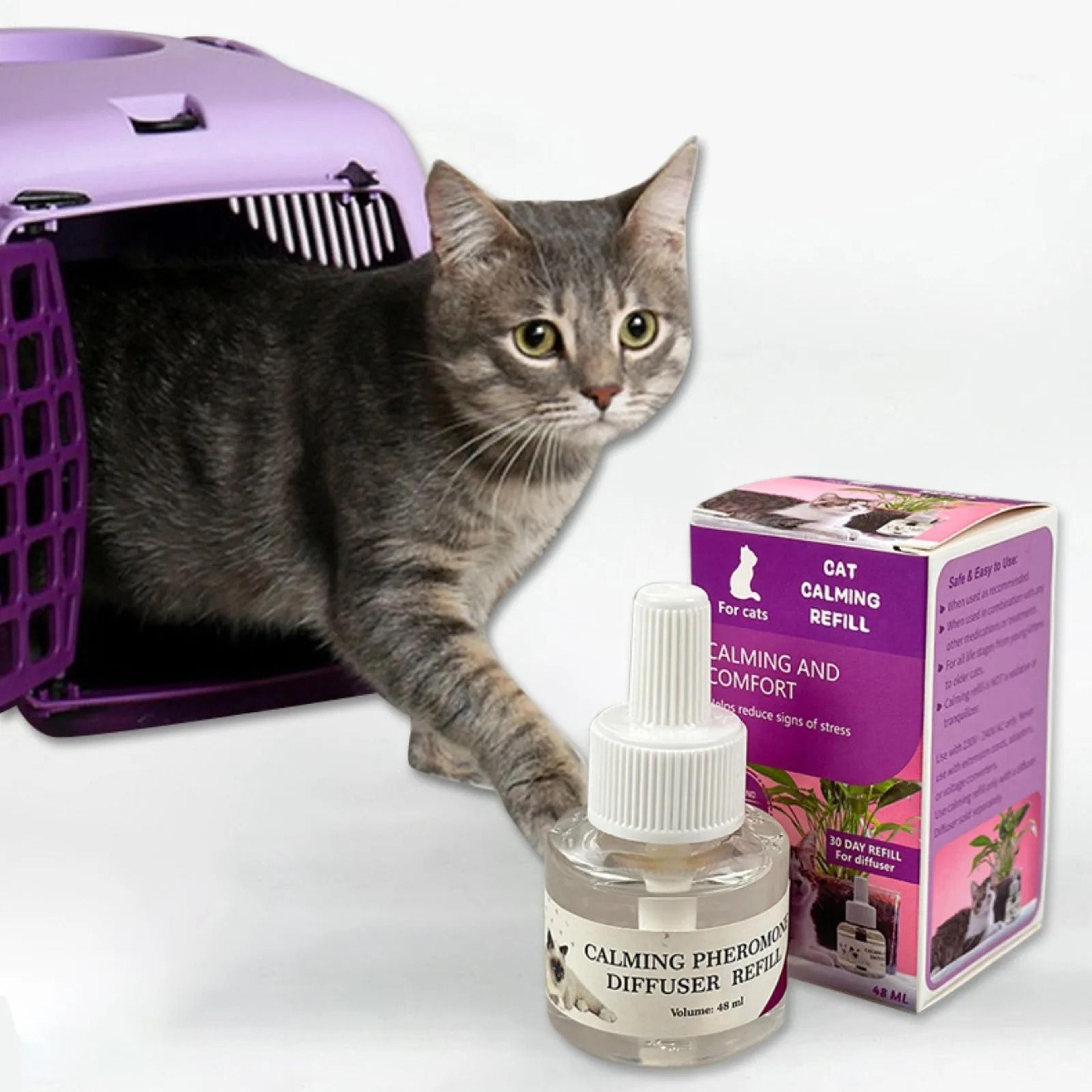 48ML Calming Pheromone Diffuser Kit  LongLasting Electric Calming PlugIn  Refill For Cat Stress Rel 1