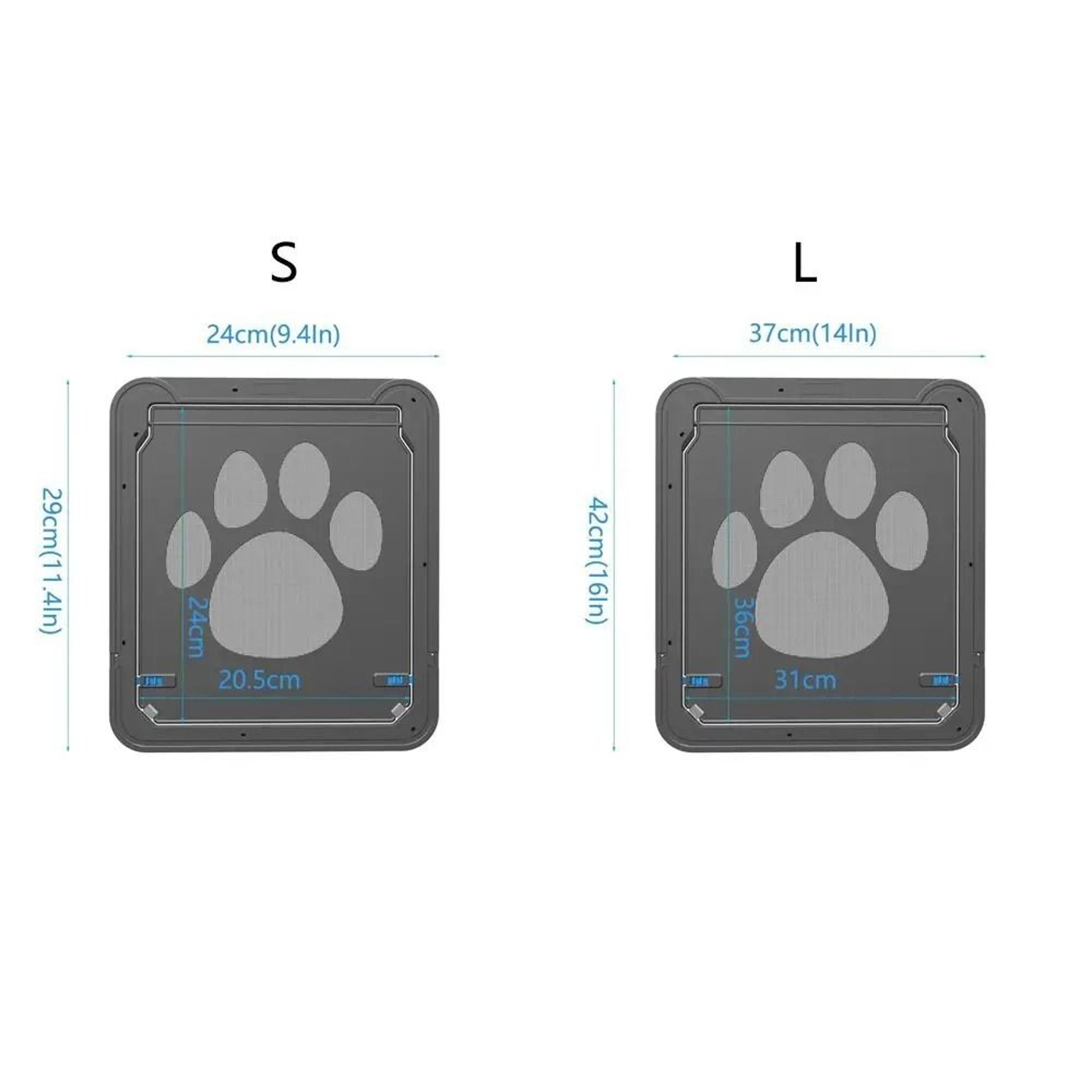Magnetic Lockable Pet Screen Door  Weatherproof Automatic Closure Flap With Paw Print Mesh 5