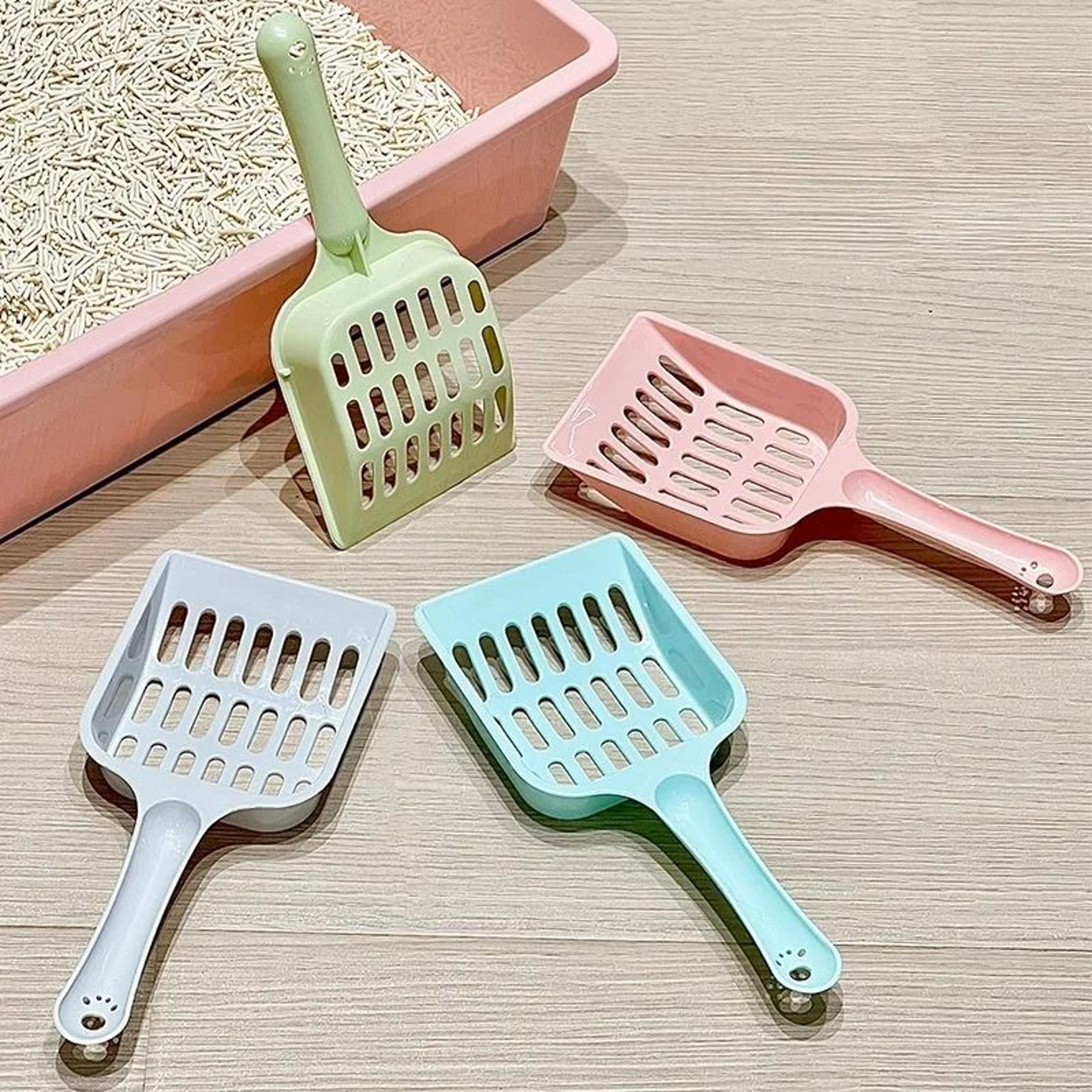candy color high-appearance litter scoop – ergonomic horizontal handle cat toilet poop shovel