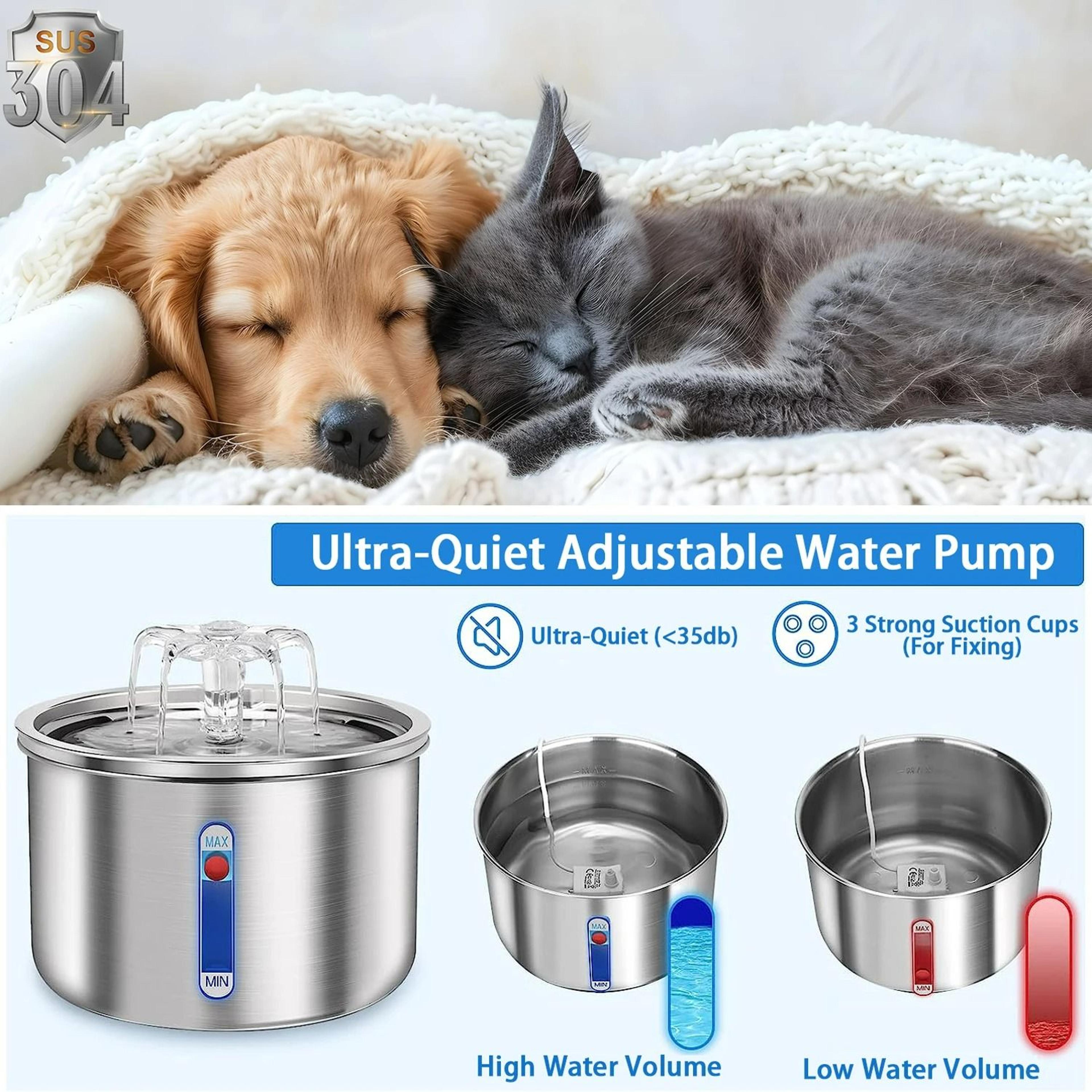 2L Automatic Stainless Steel Pet Fountain With USB Mute Pump 3