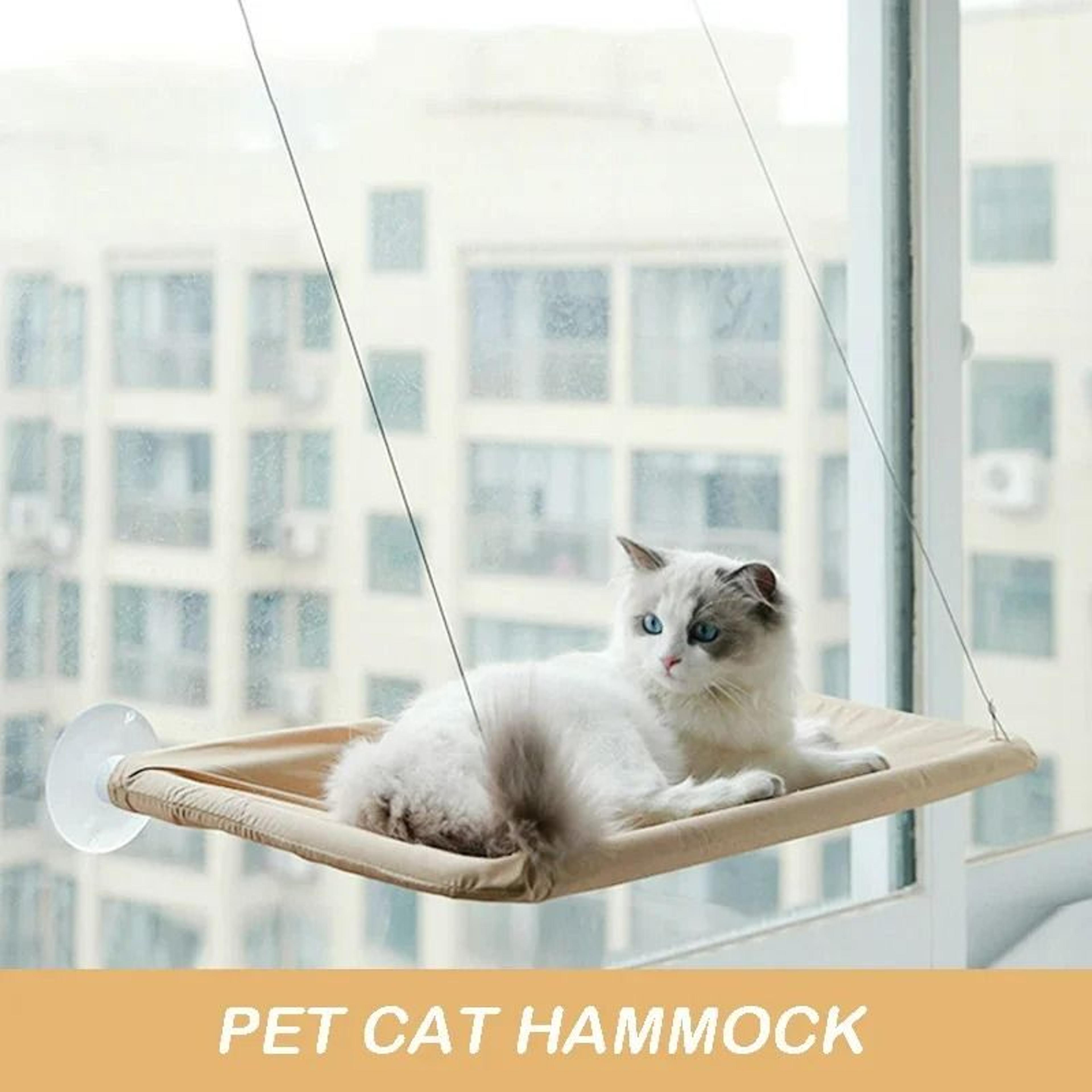 sunny window mounted cat hammock – heavy-duty aerial hanging window seat for indoor kittens & cats