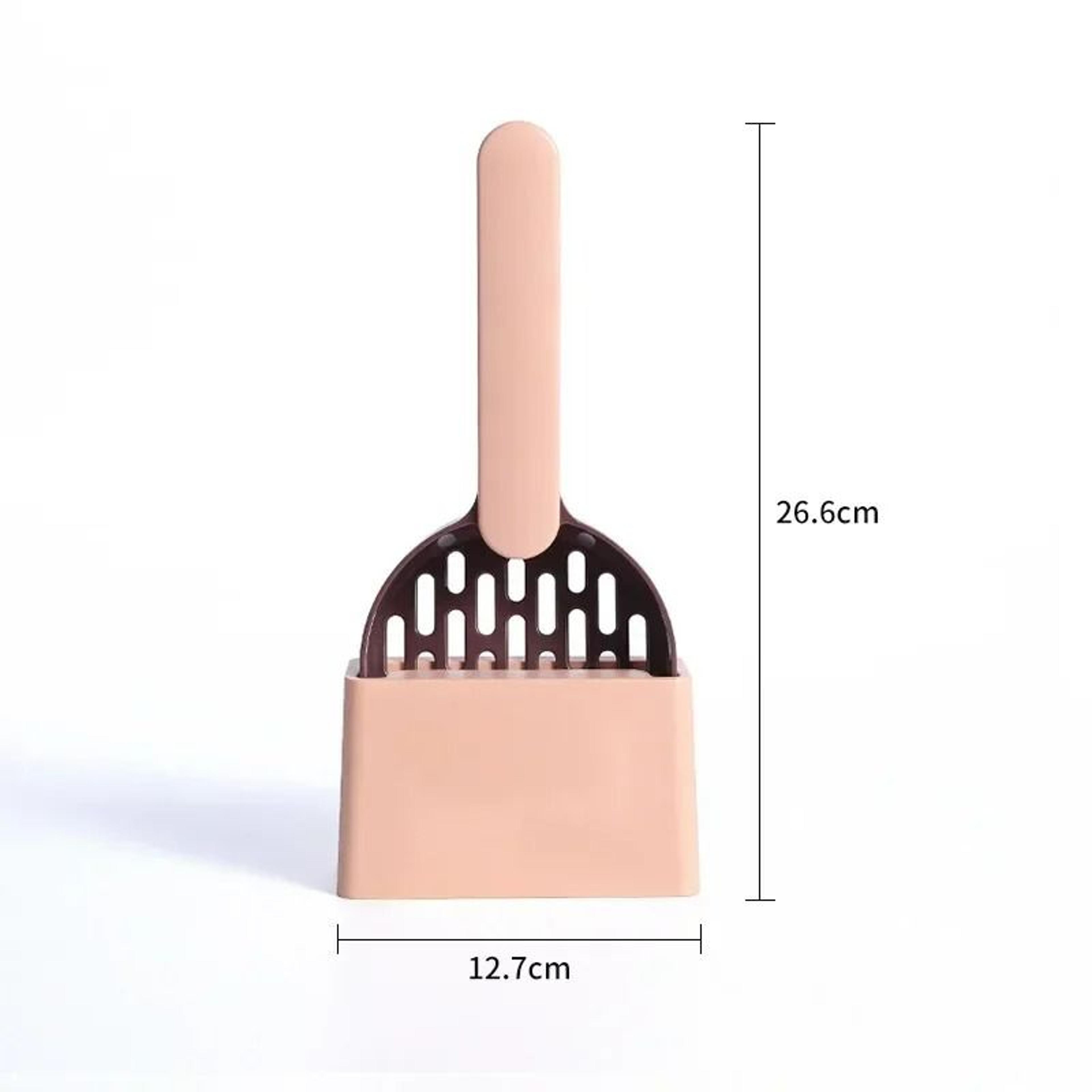HighGrade ABS Long Handle Litter Scoop Set With Dedicated Storage Base 5