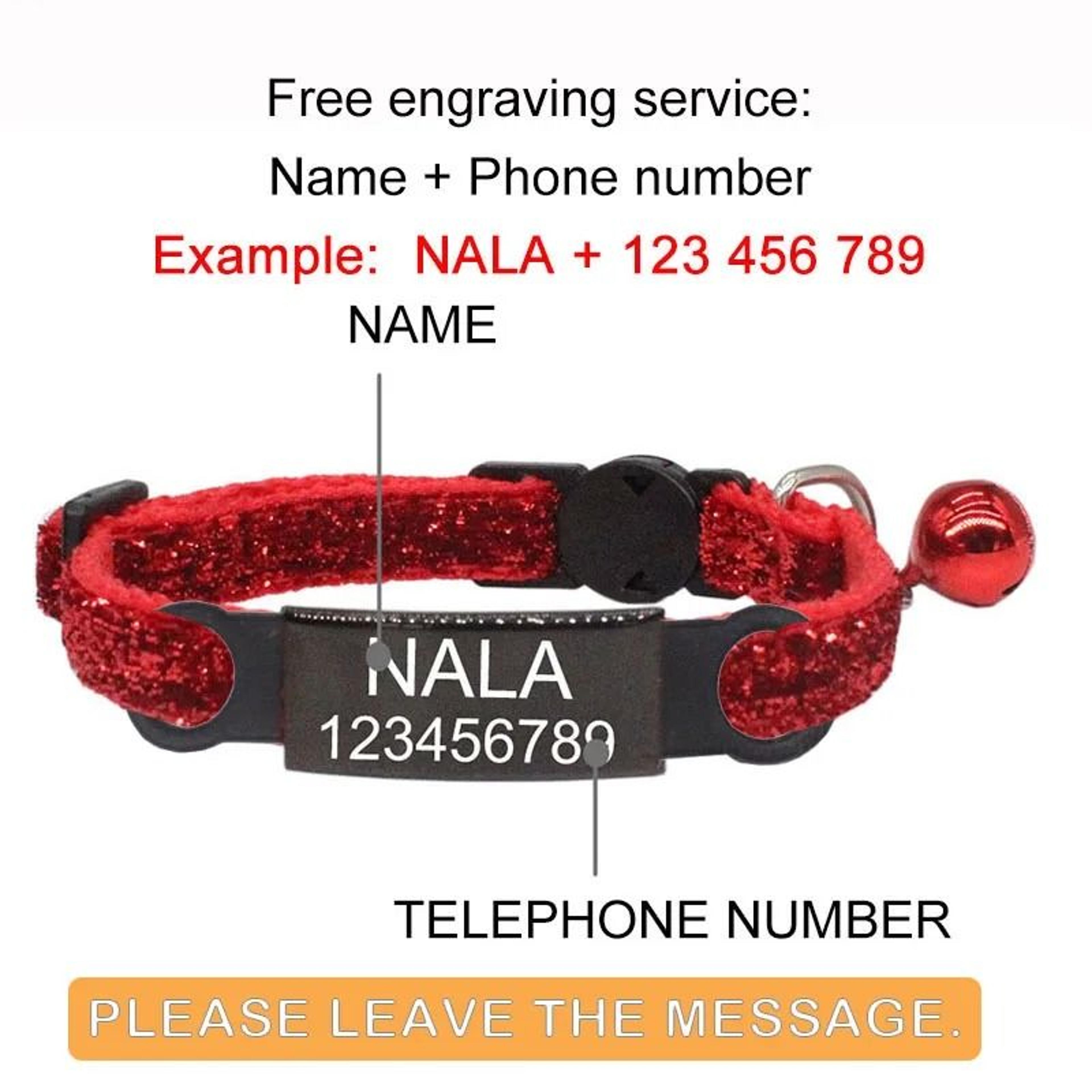 Customized Personalized ID Breakaway Cat Collar With LaserEngraved Safety Plate 3