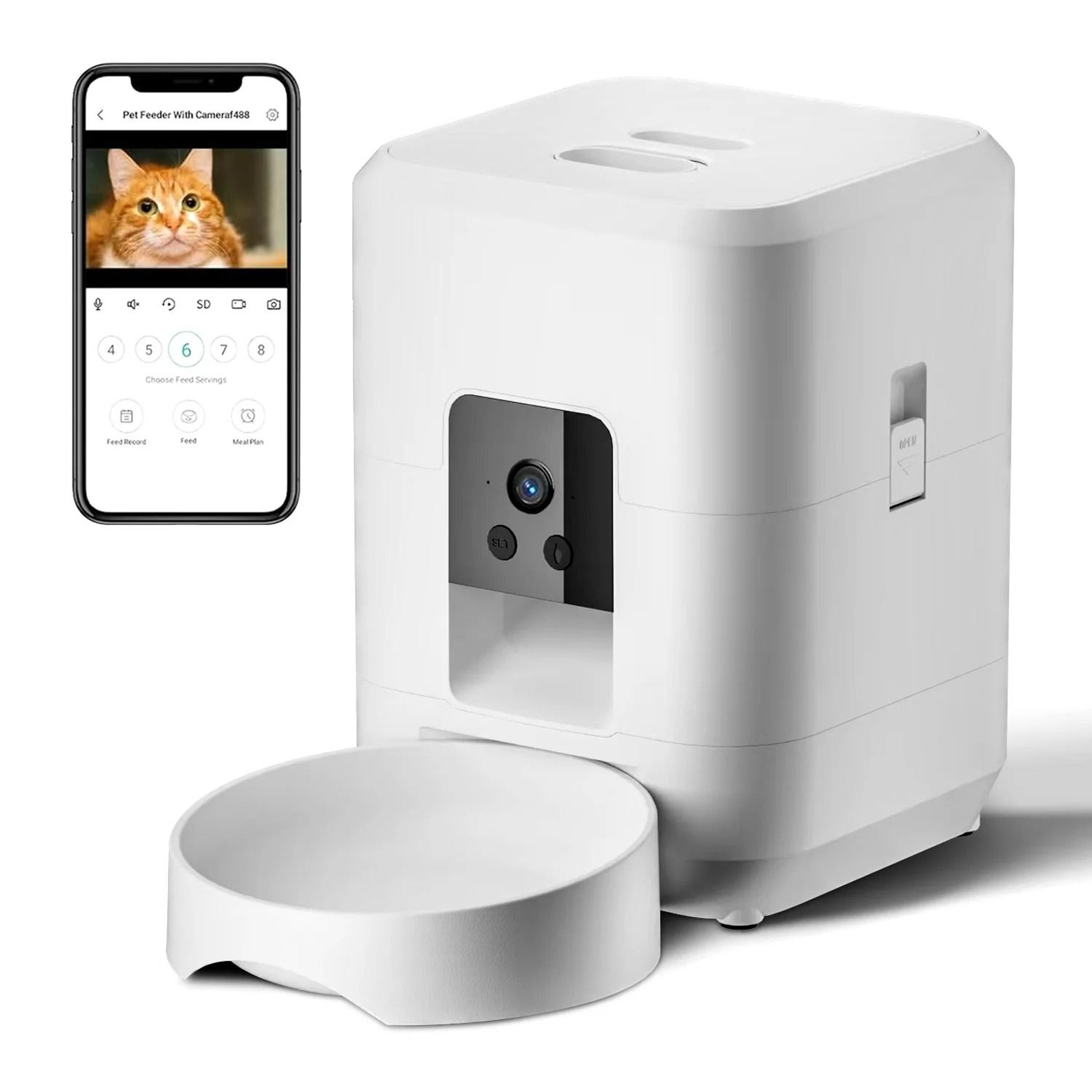 Smart 2L Automatic Pet Feeder With WiFi  HD Camera  AppControlled Food Dispenser For Cats And Small 11