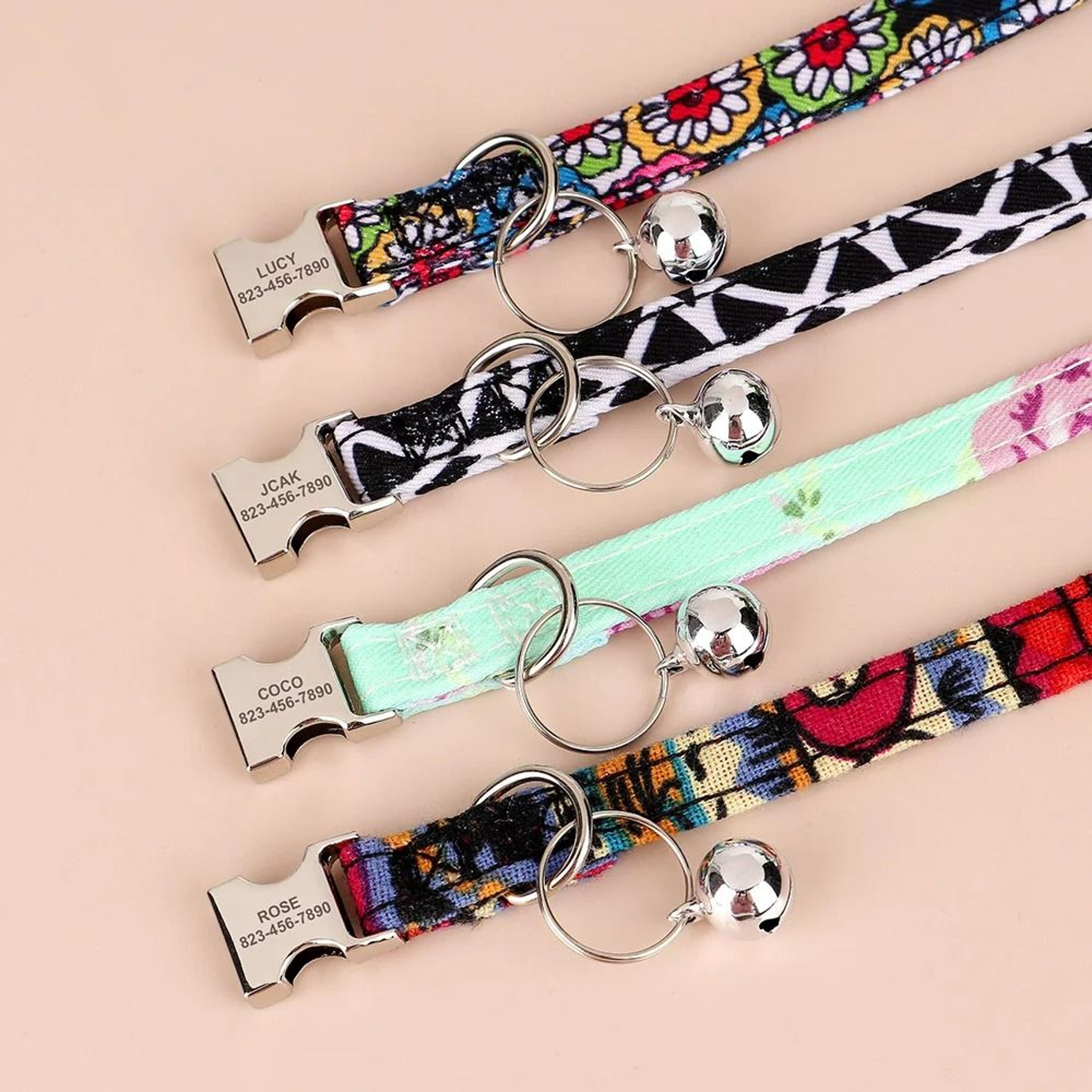 Personalized Printed AntiLost Cat Collar With Engraved ID Nameplate 4