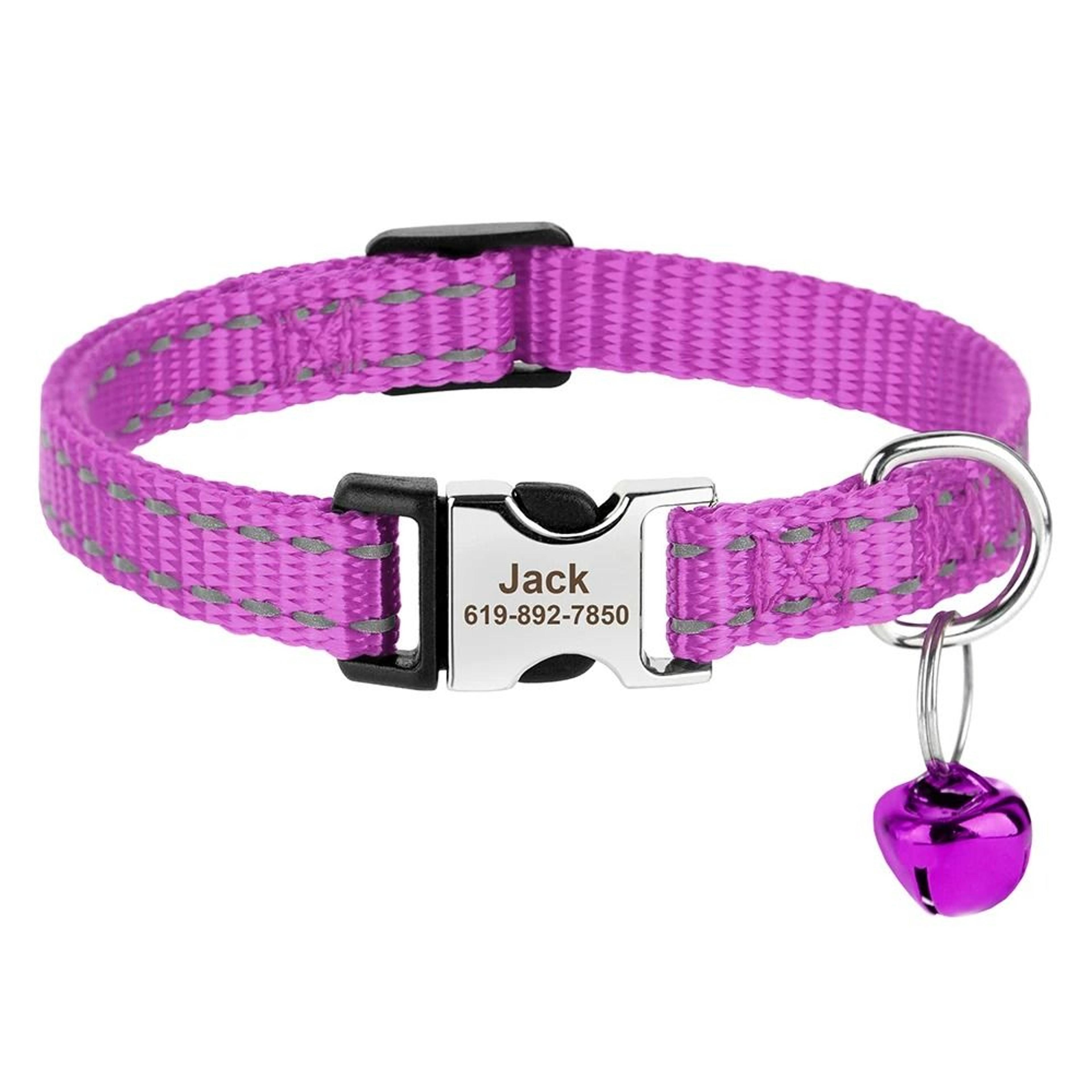 Personalized Printed AntiLost Cat Collar With Engraved ID Nameplate 21