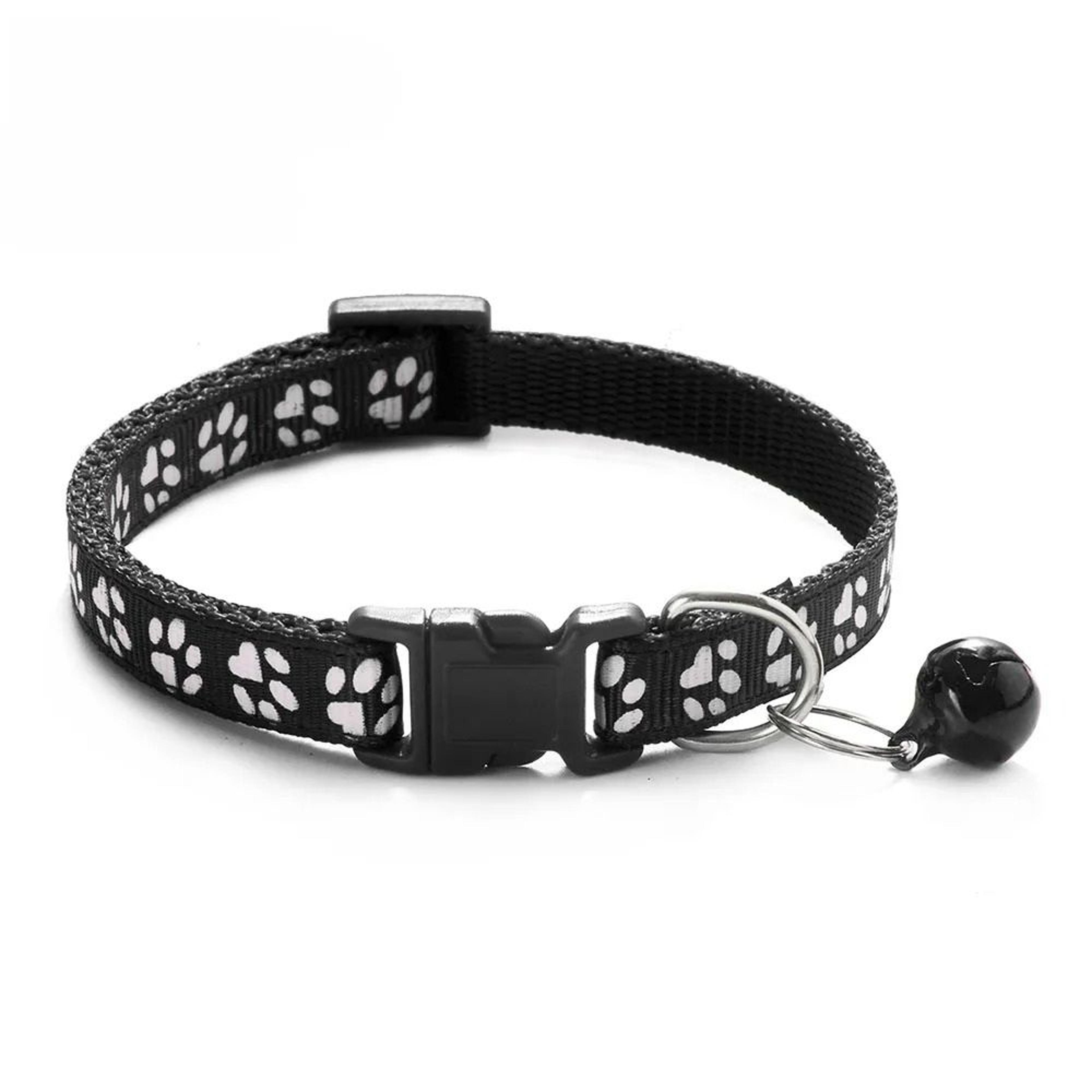 Adjustable Cute Paw Print Cat Collar With Bell 9