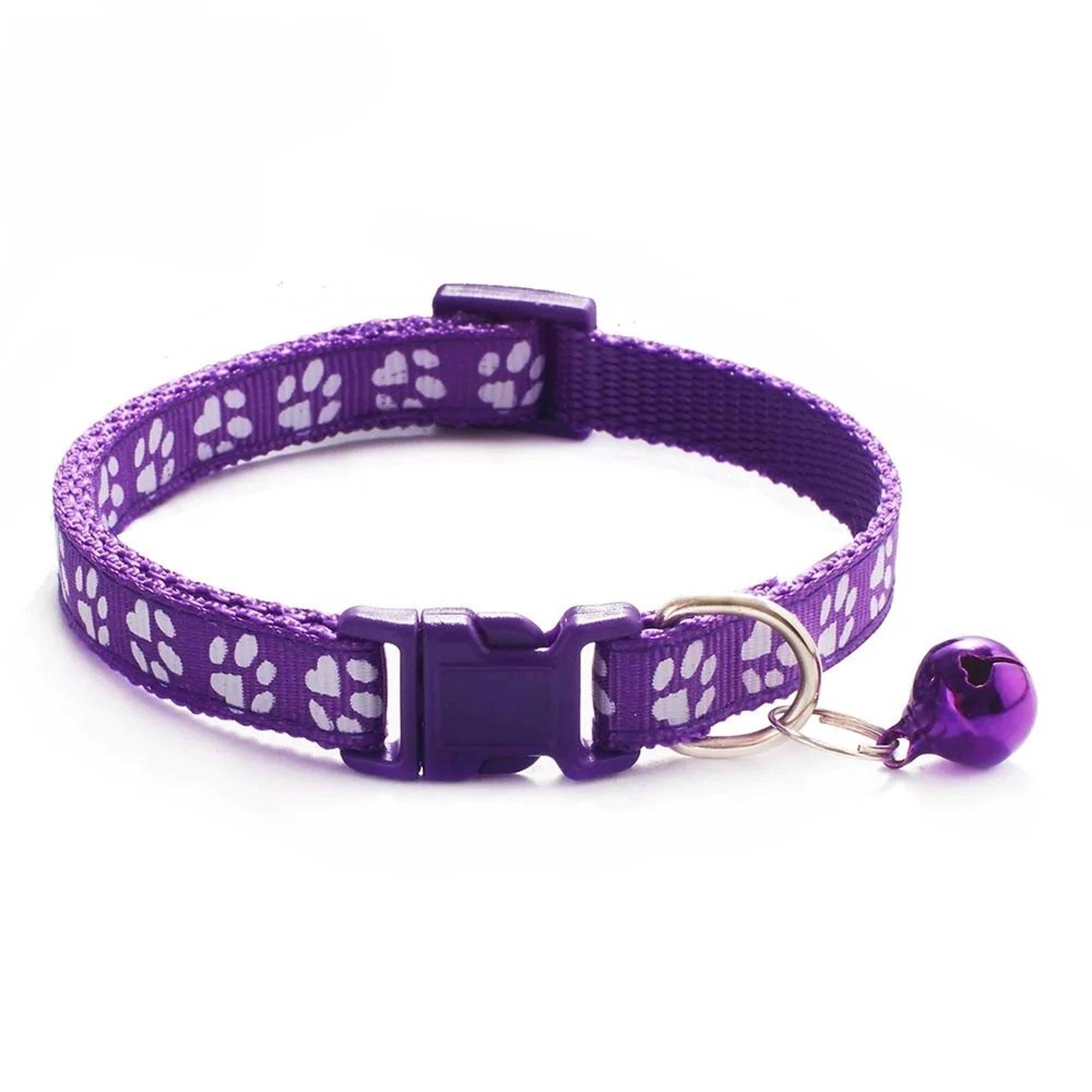 Adjustable Cute Paw Print Cat Collar With Bell 15