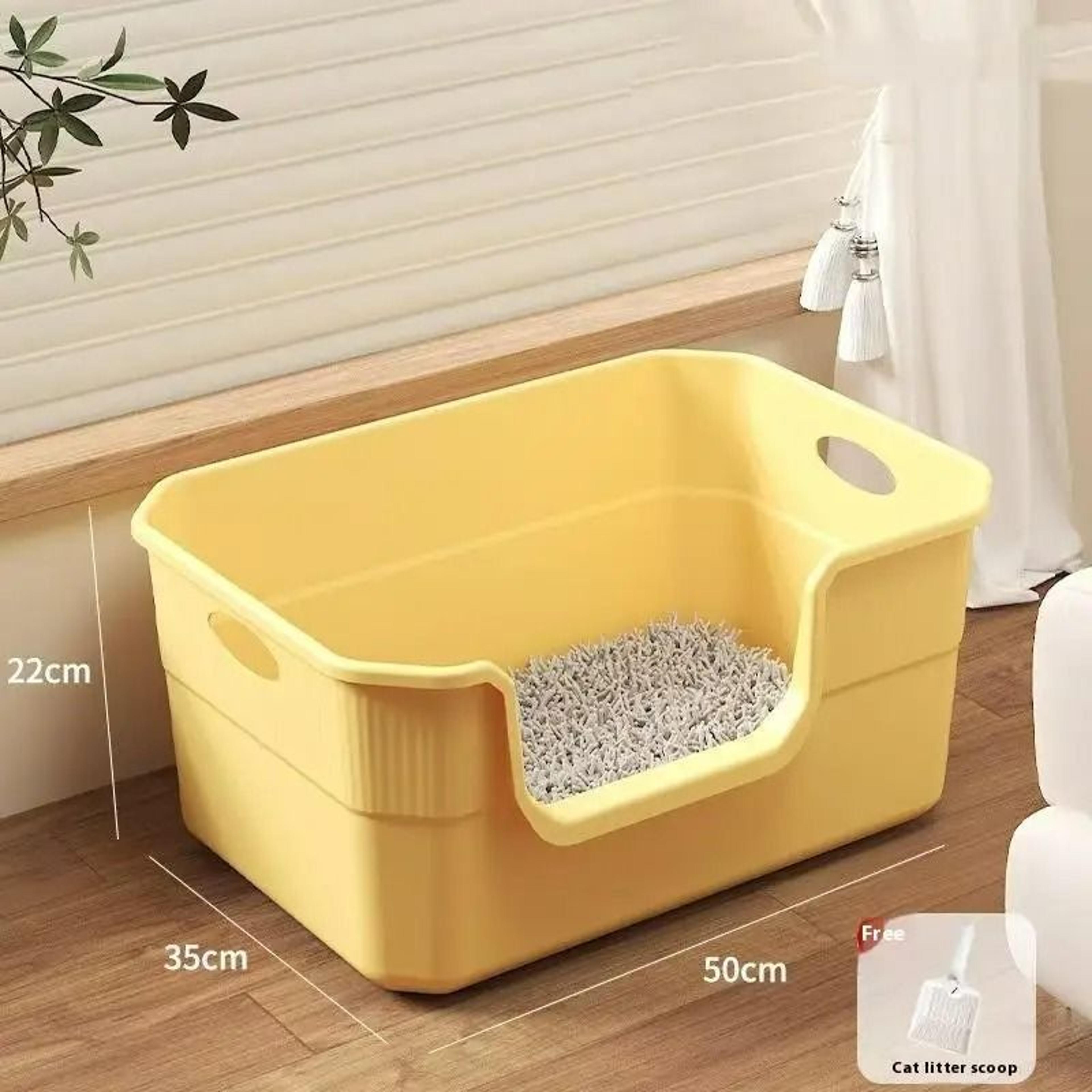 ExtraLarge HighSided SemiEnclosed Open Cat Litter Box 6