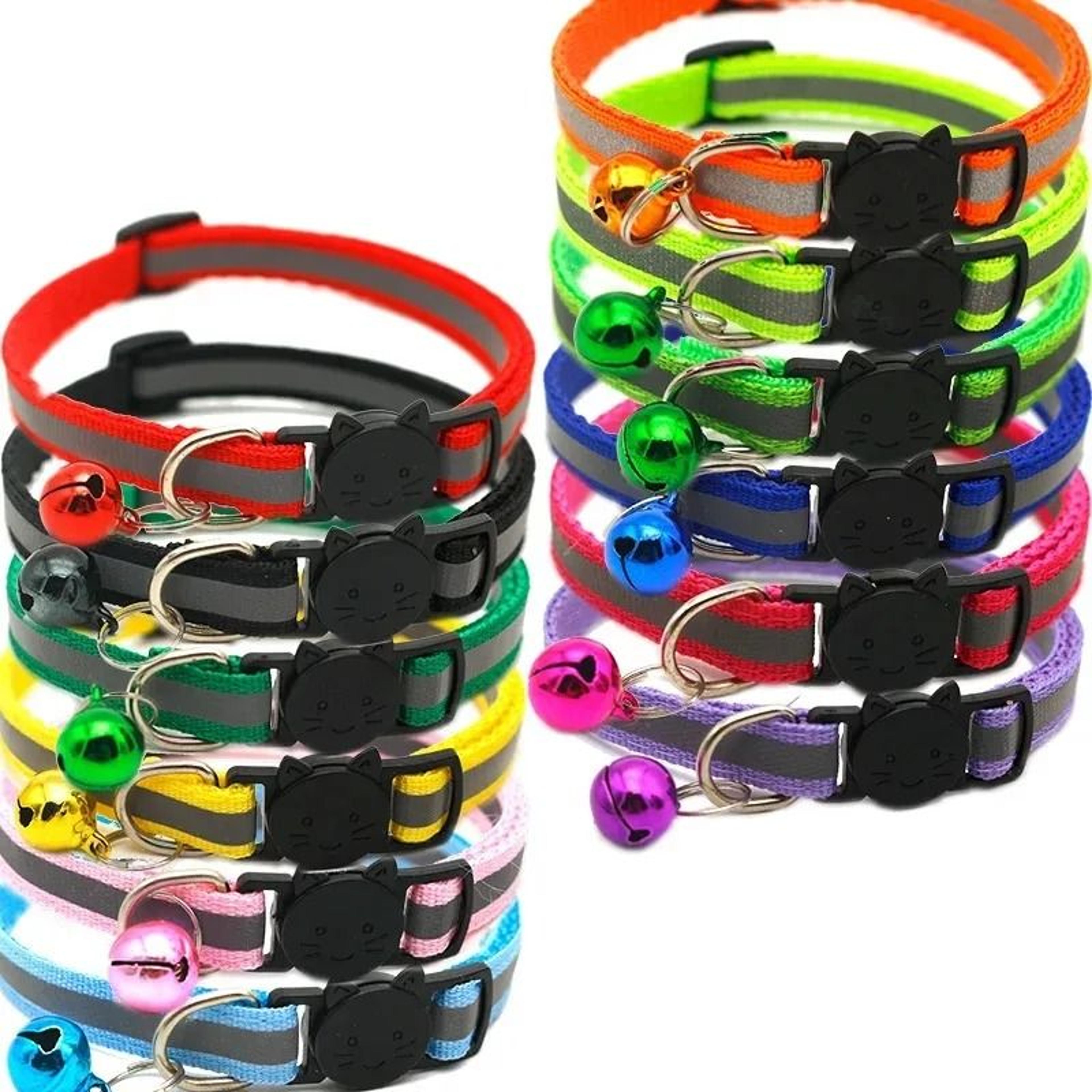 Bulk 10Piece Wholesale Adjustable Cat  Kitten Collars With Bells 4