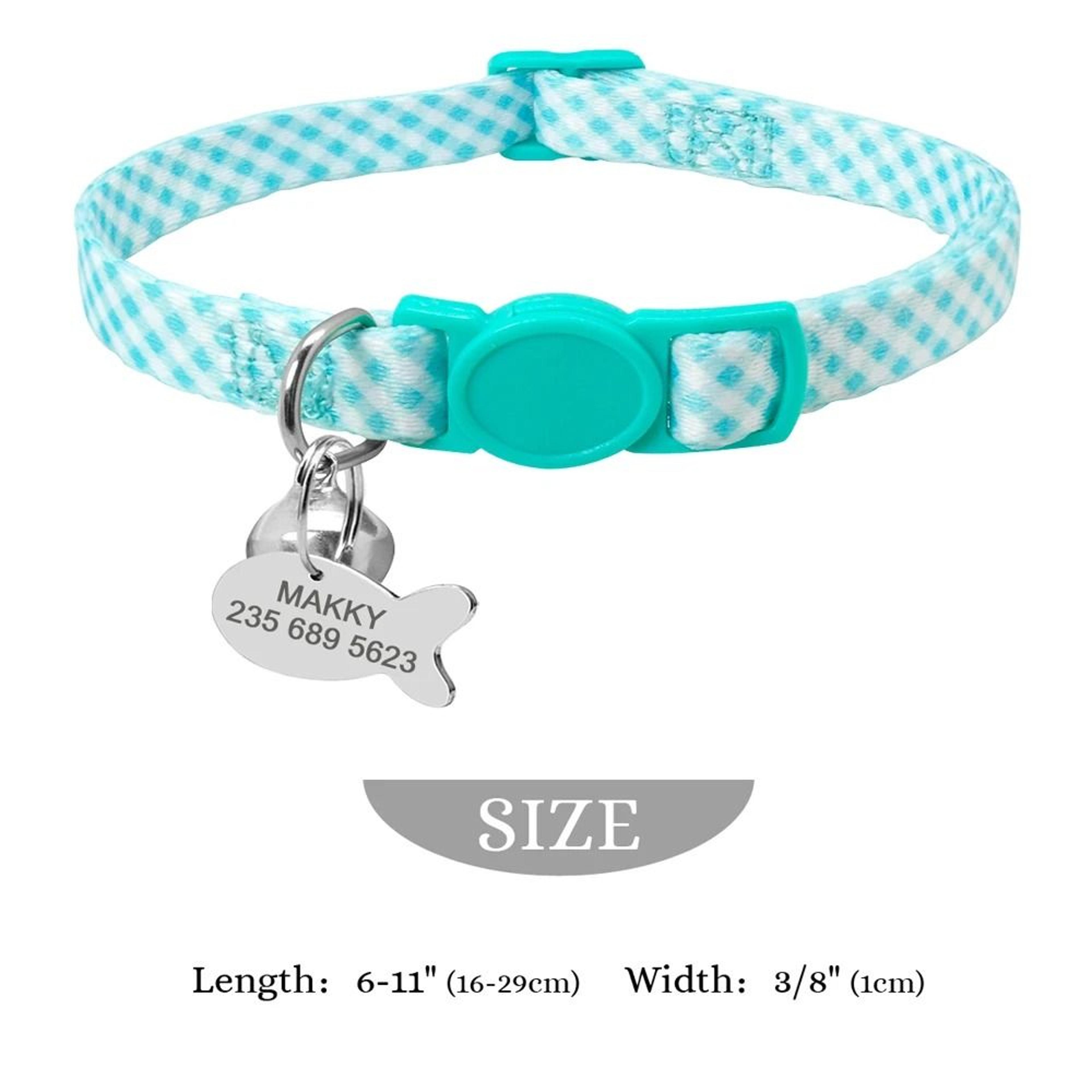 Personalized Engraved Nylon Cat  Kitten Collar With Safety Bell 7