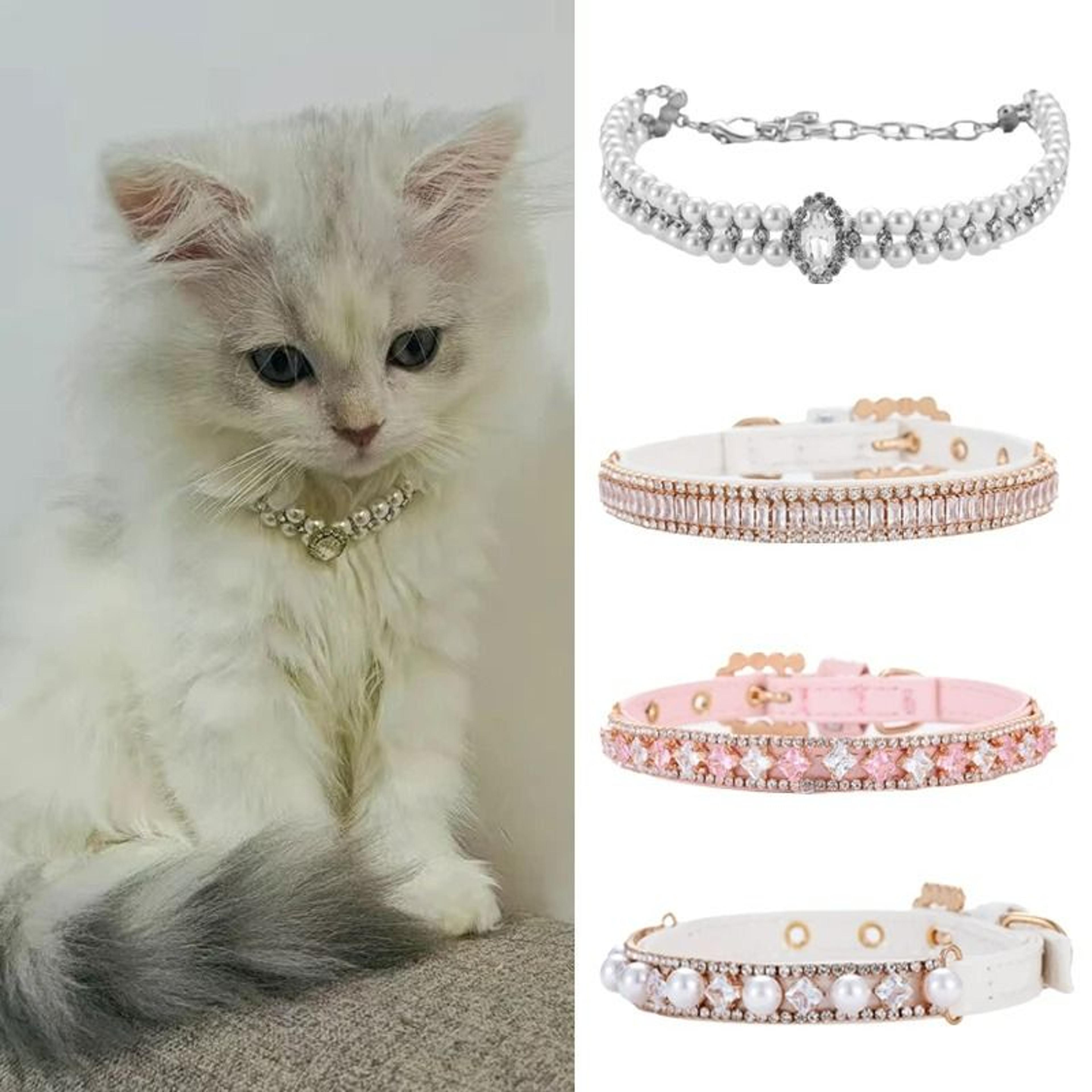 Luxury Pearl  Rhinestone Pet Collar Necklace 1