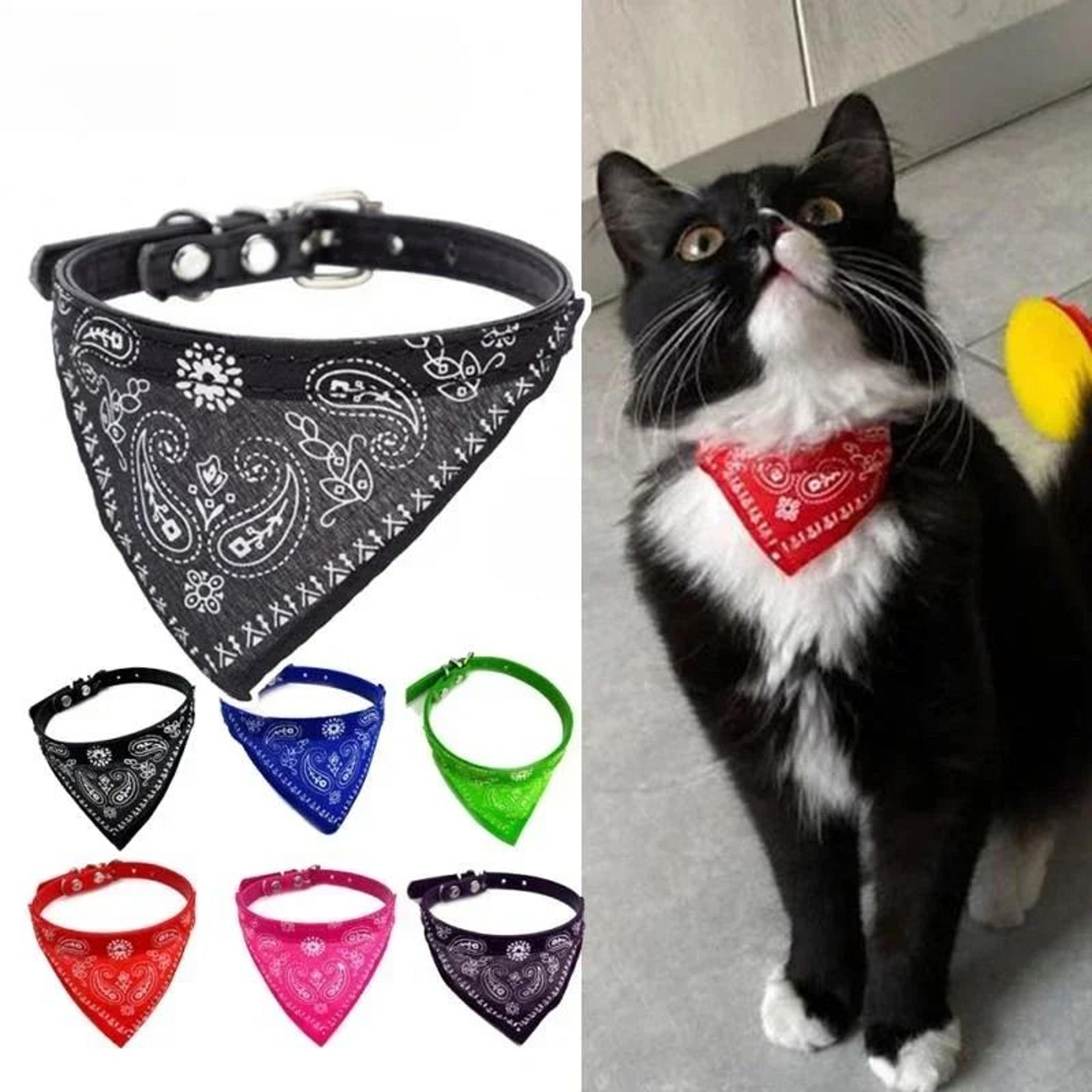 Adjustable TriBandana Pet Collar With PU Leather 0