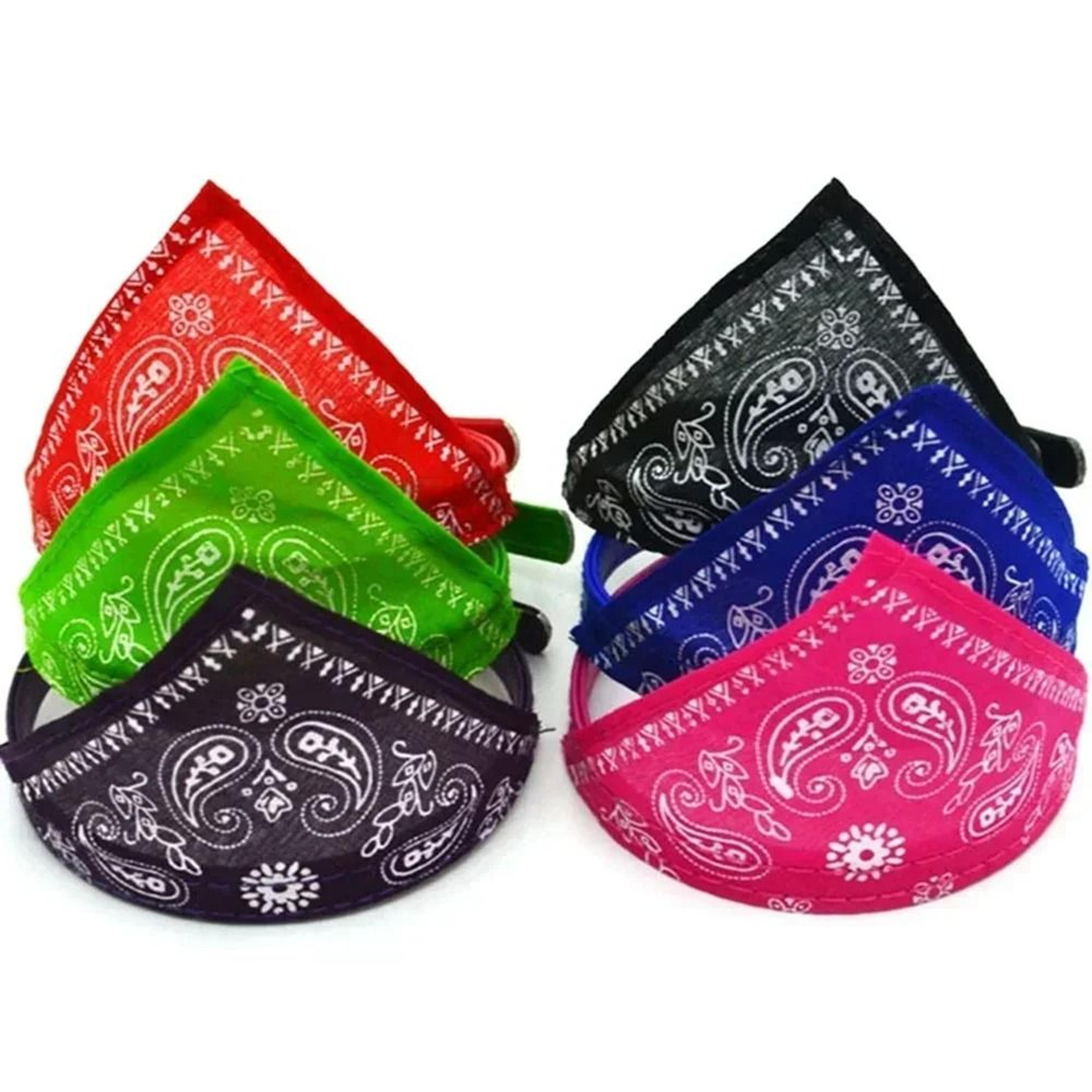 Adjustable TriBandana Pet Collar With PU Leather 5