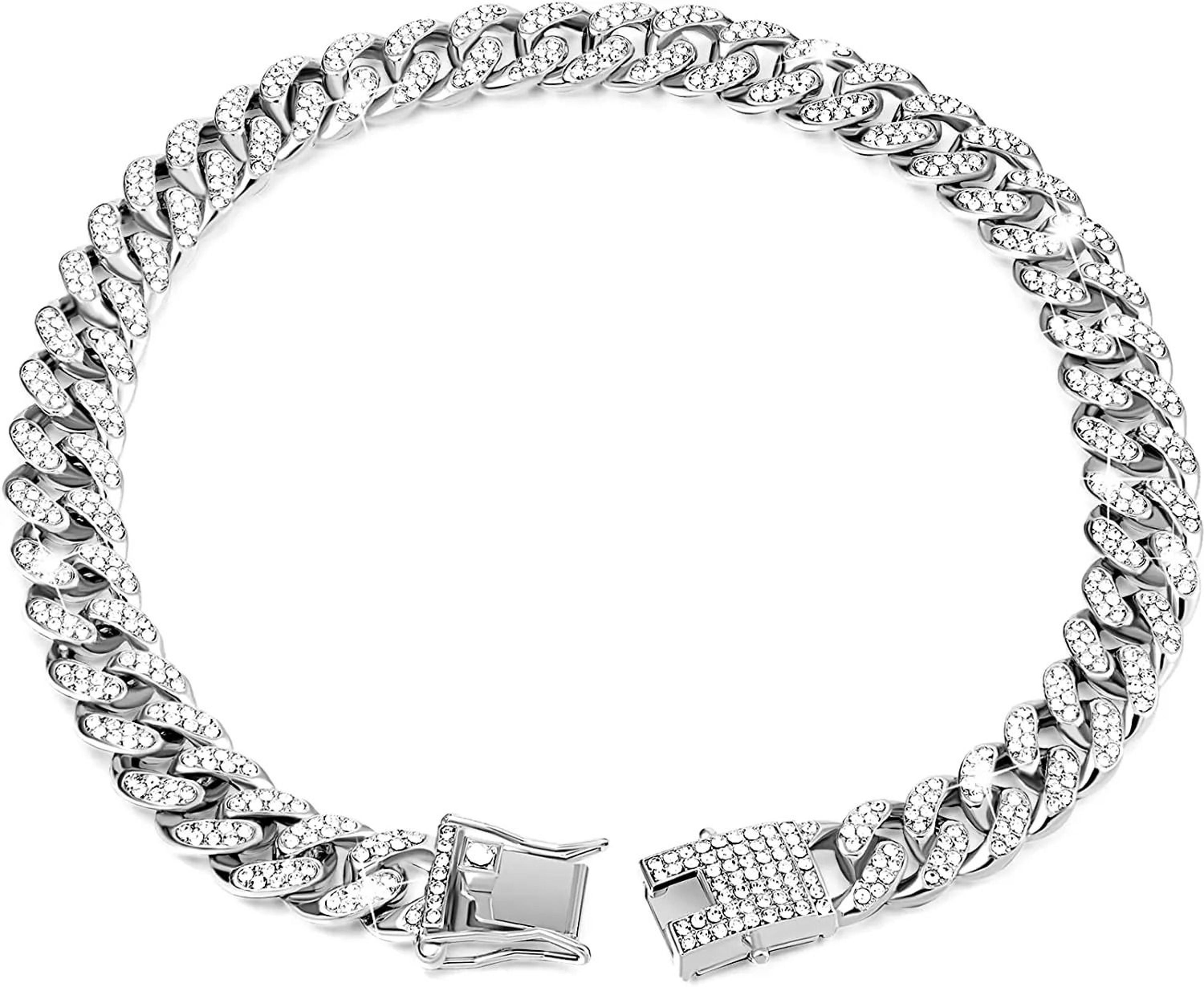 Luxury Cuban Link Rhinestone Cat Chain Necklace 6