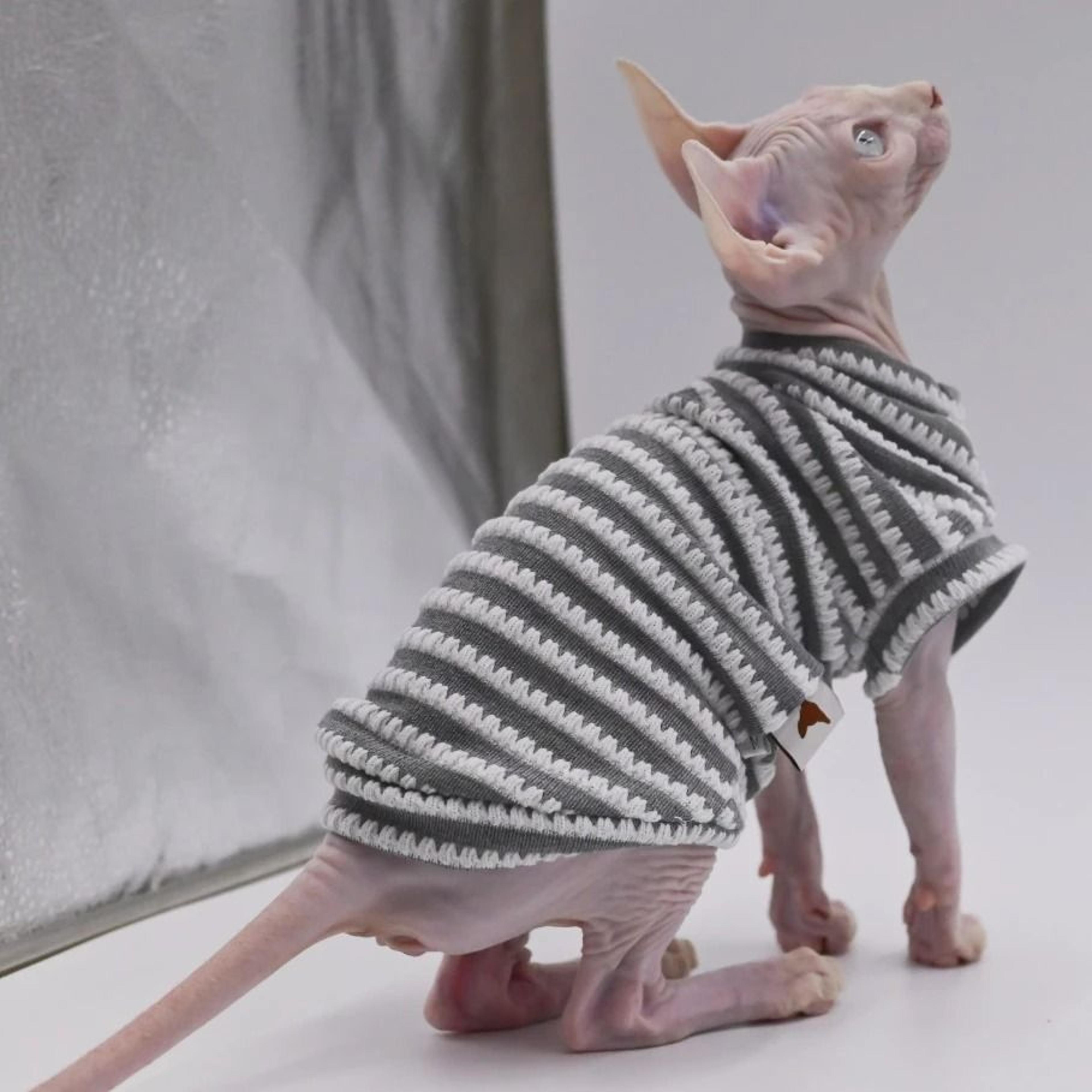 Premium Breathable Cotton Sphynx Cat Clothes  SkinFriendly Hairless Cat Vest 5