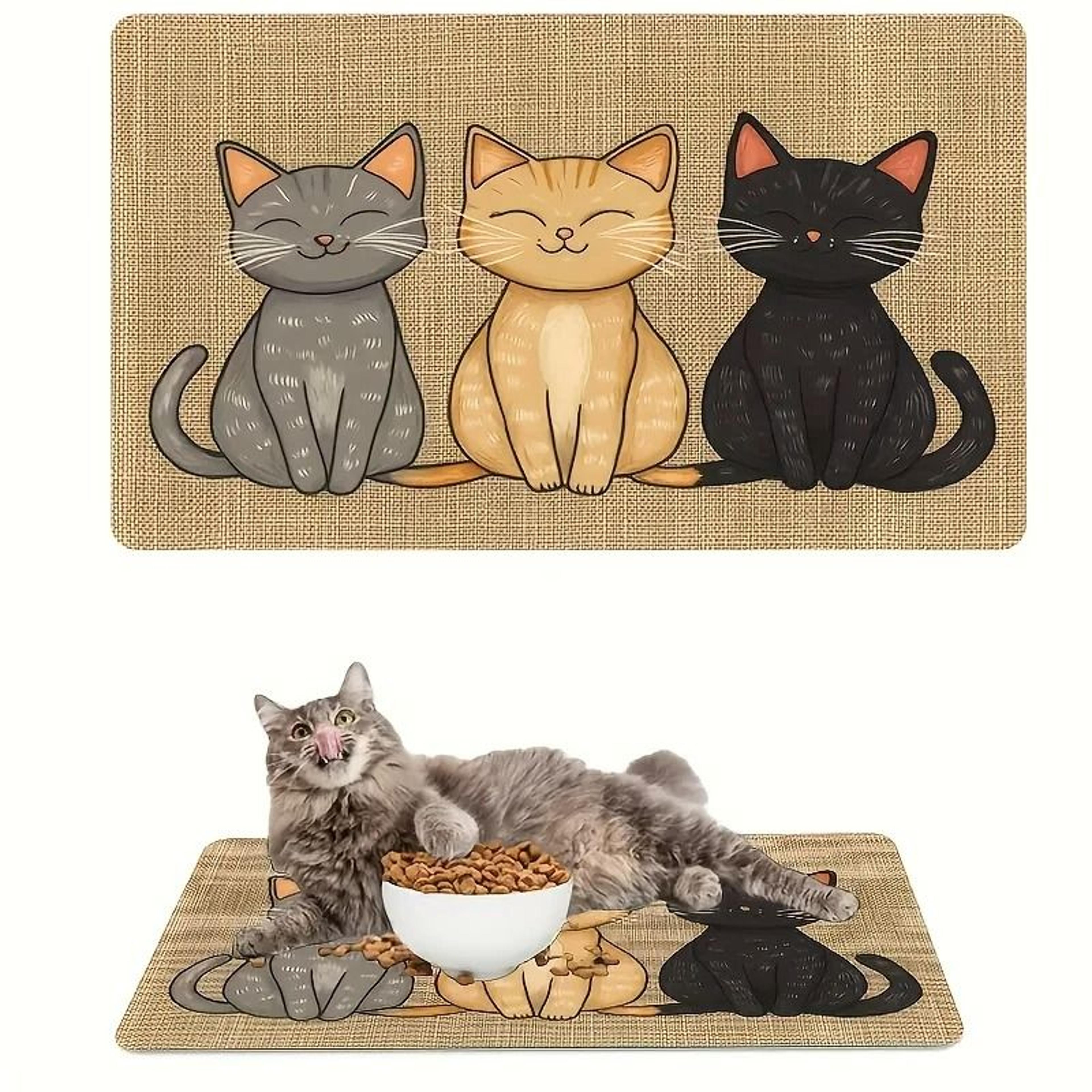 Cartoon Cat Absorbent AntiSlip Pet Feeding Mat 5