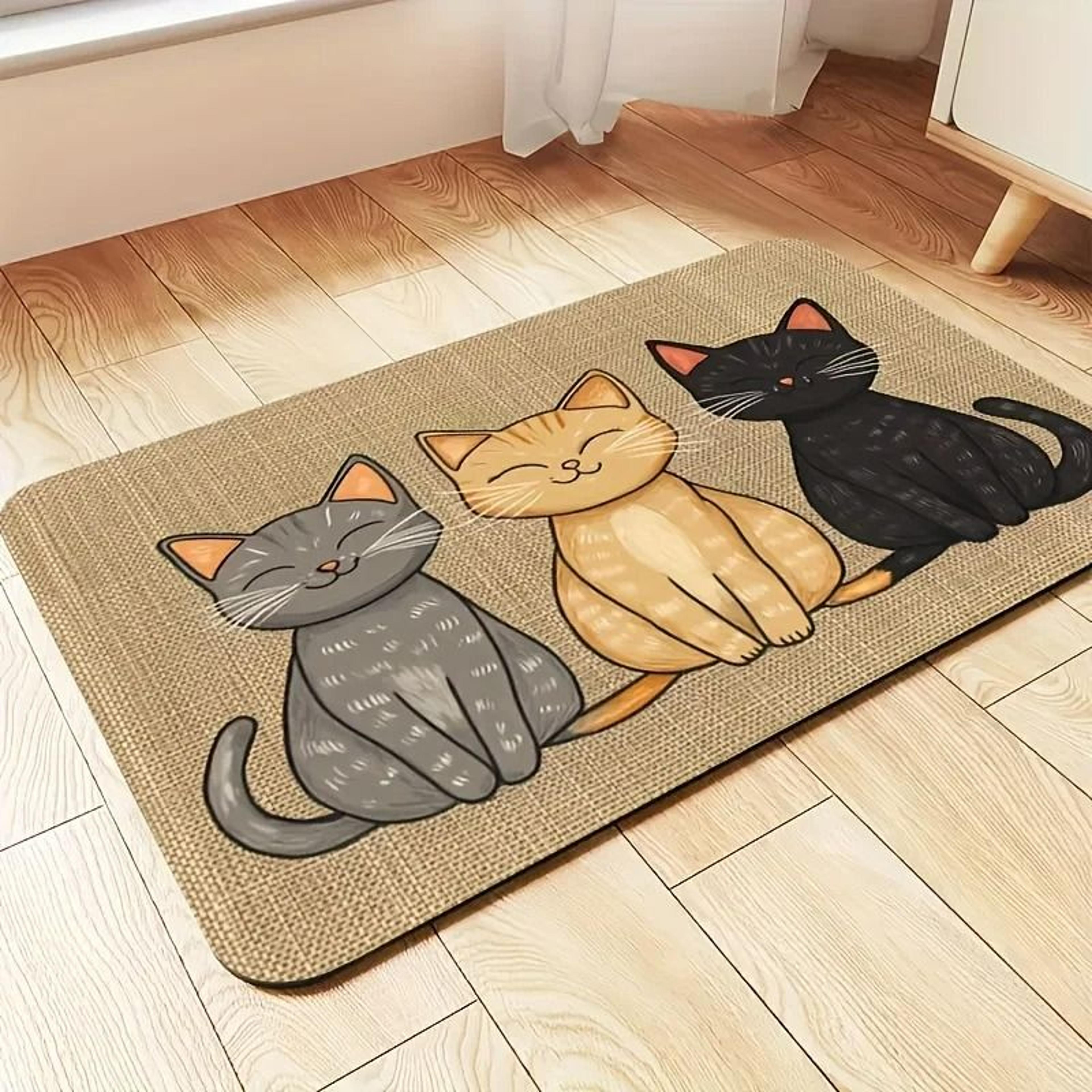 Cartoon Cat Absorbent AntiSlip Pet Feeding Mat 6