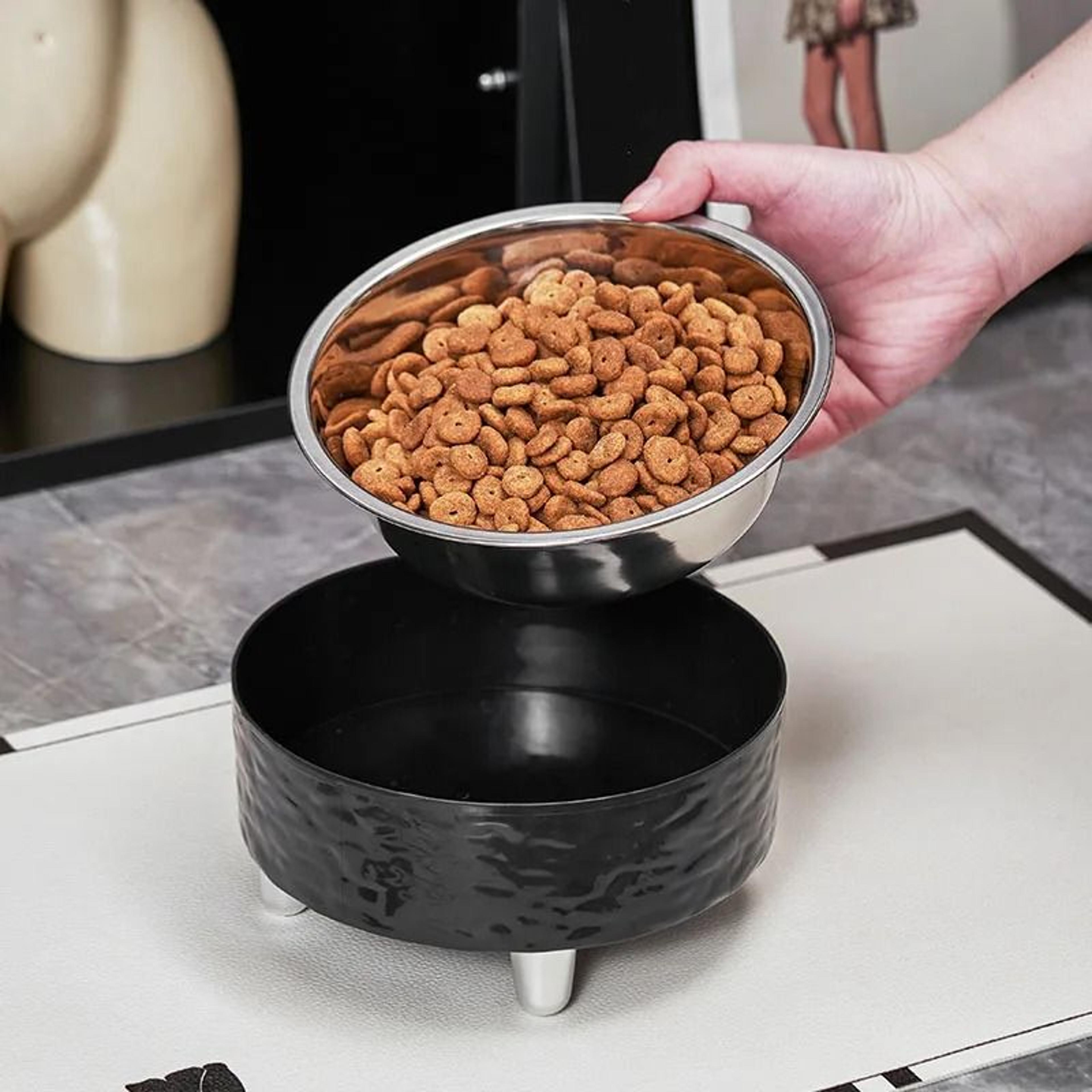 Water Ripple Elevated Stainless Steel Pet Bowl 2