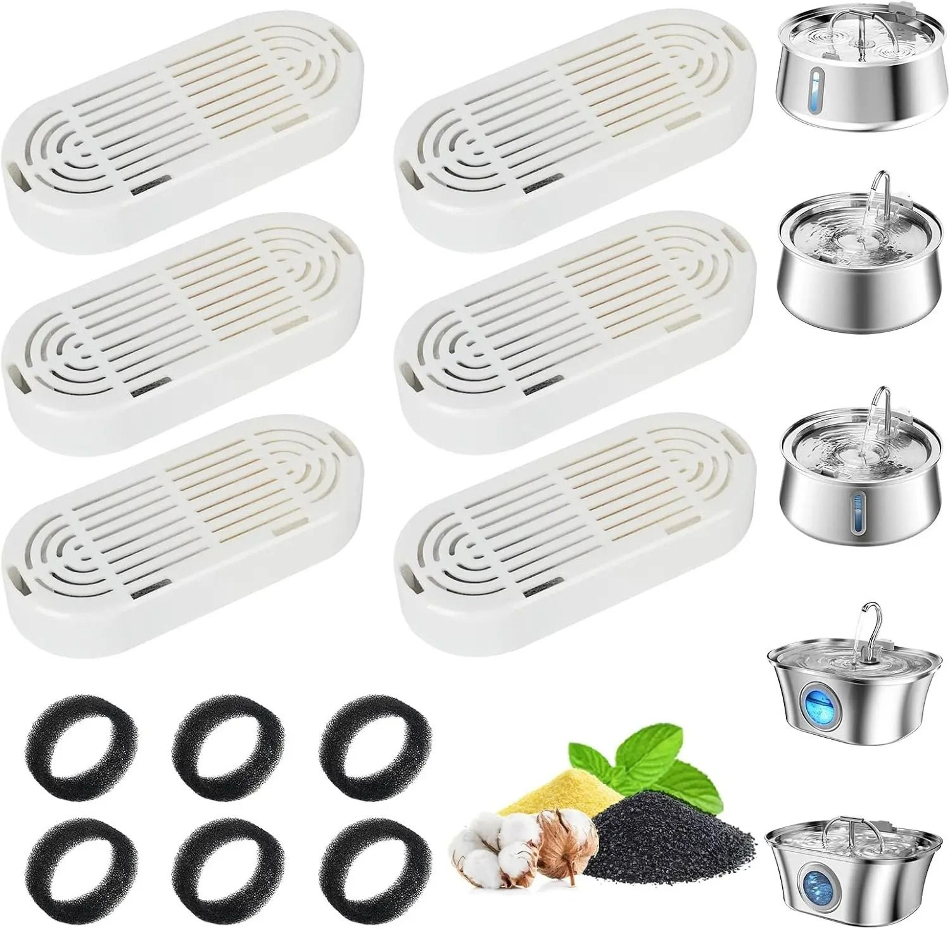 6-piece premium circular replacement filters for pet fountains