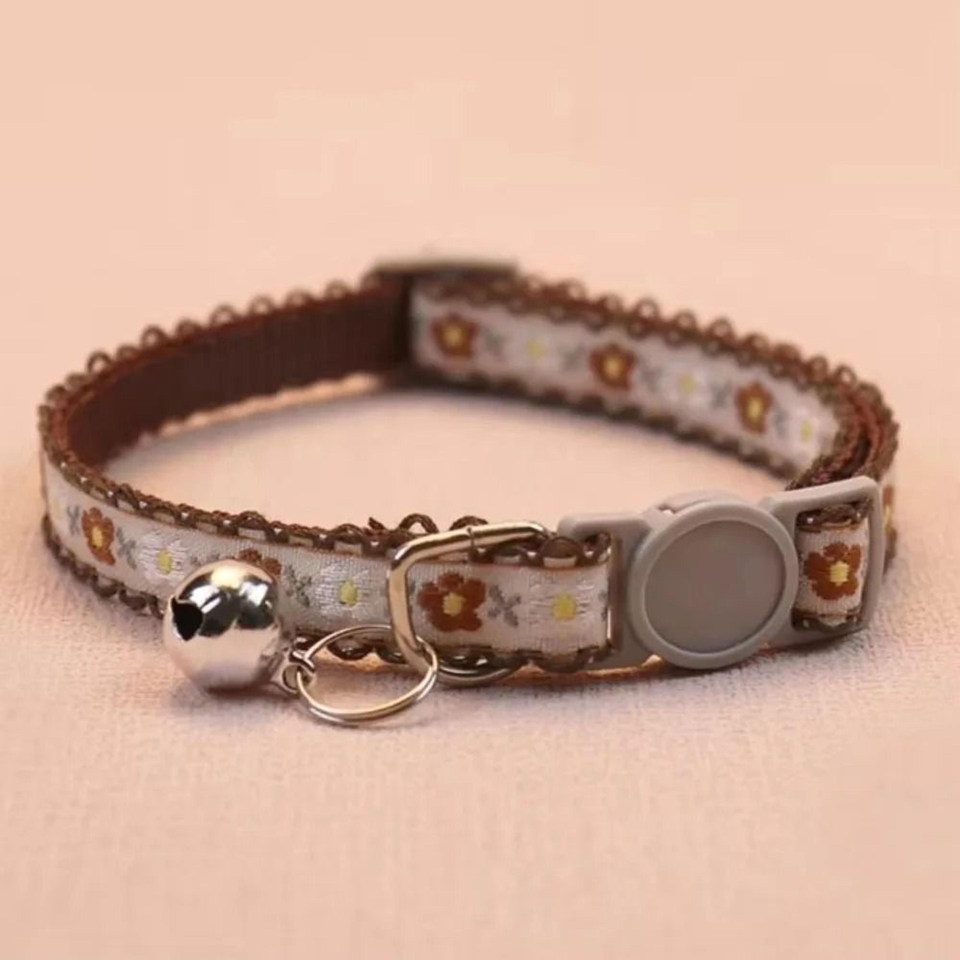 Floral Embroidered Lace Cat Collar 16