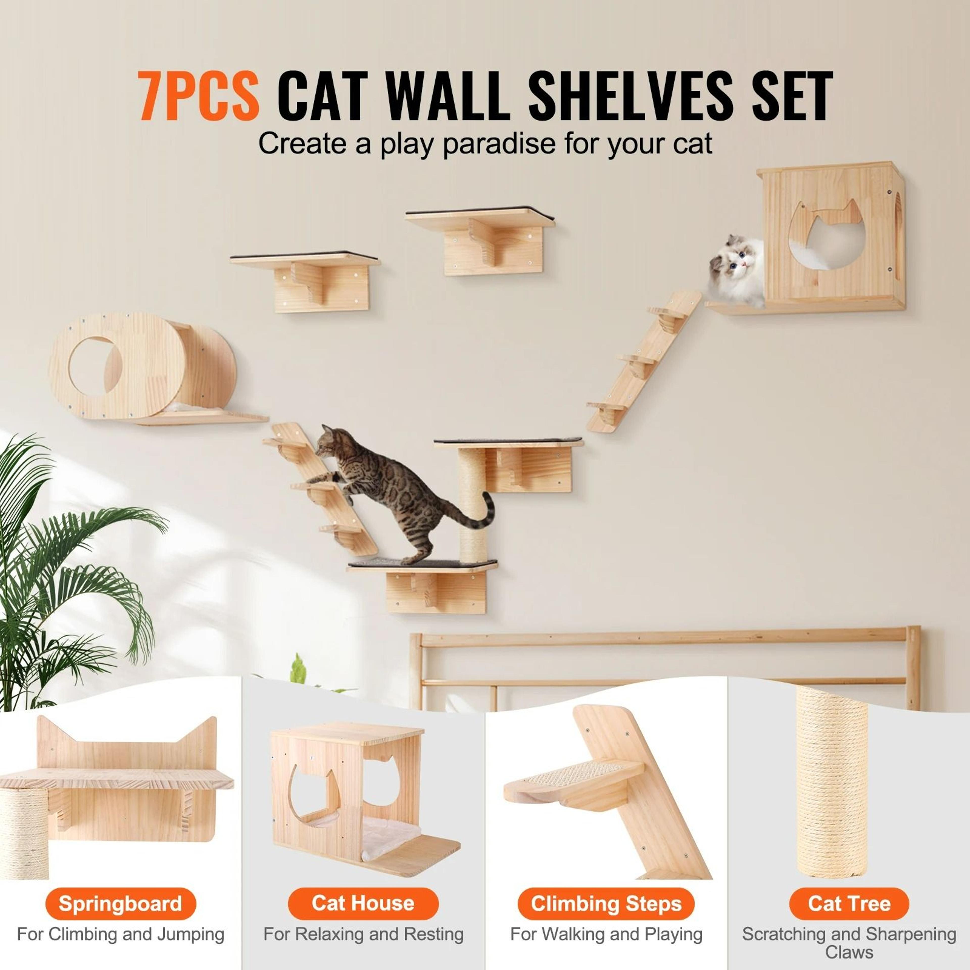 WallMounted Cat Climbing Jungle Ecosystem 1