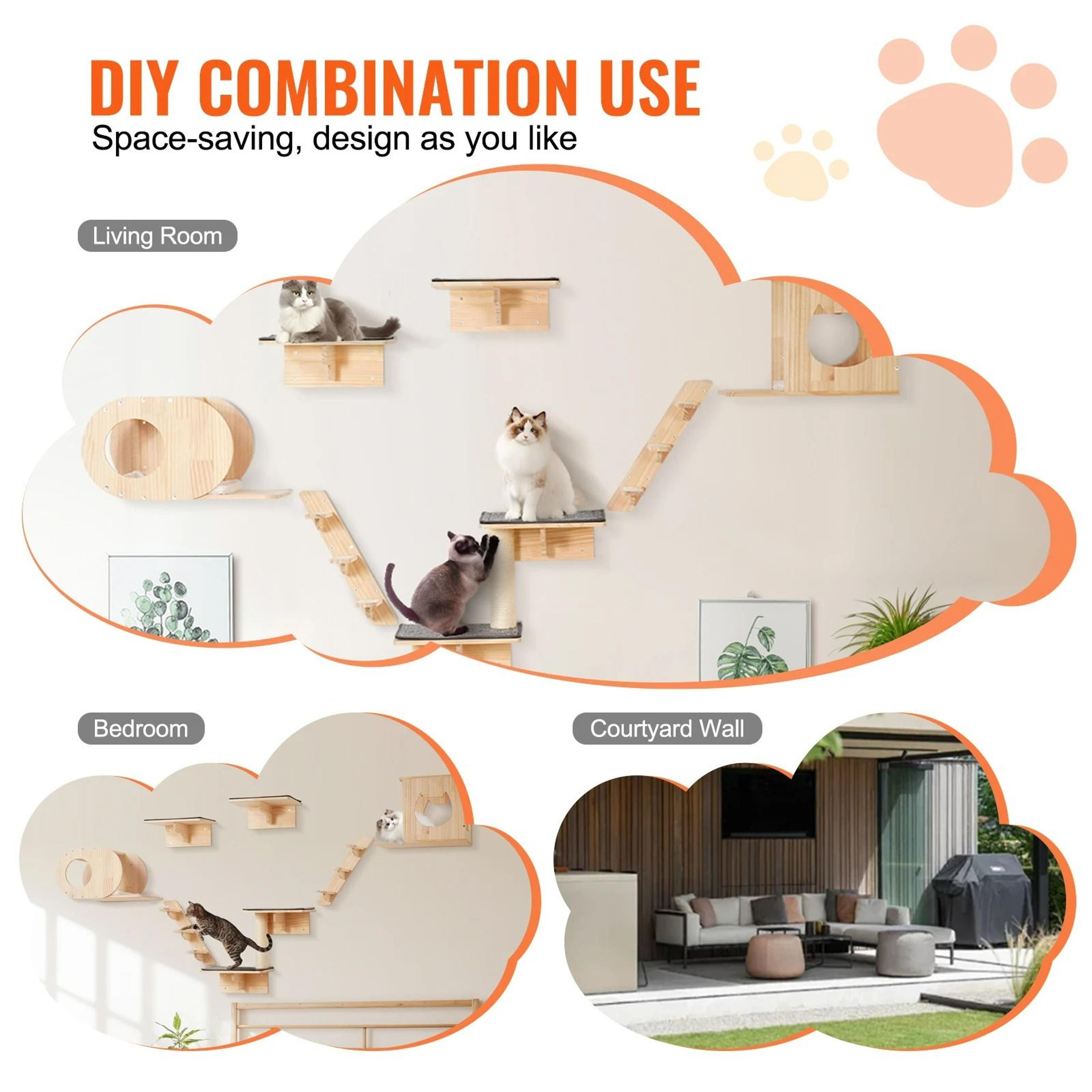 WallMounted Cat Climbing Jungle Ecosystem 5
