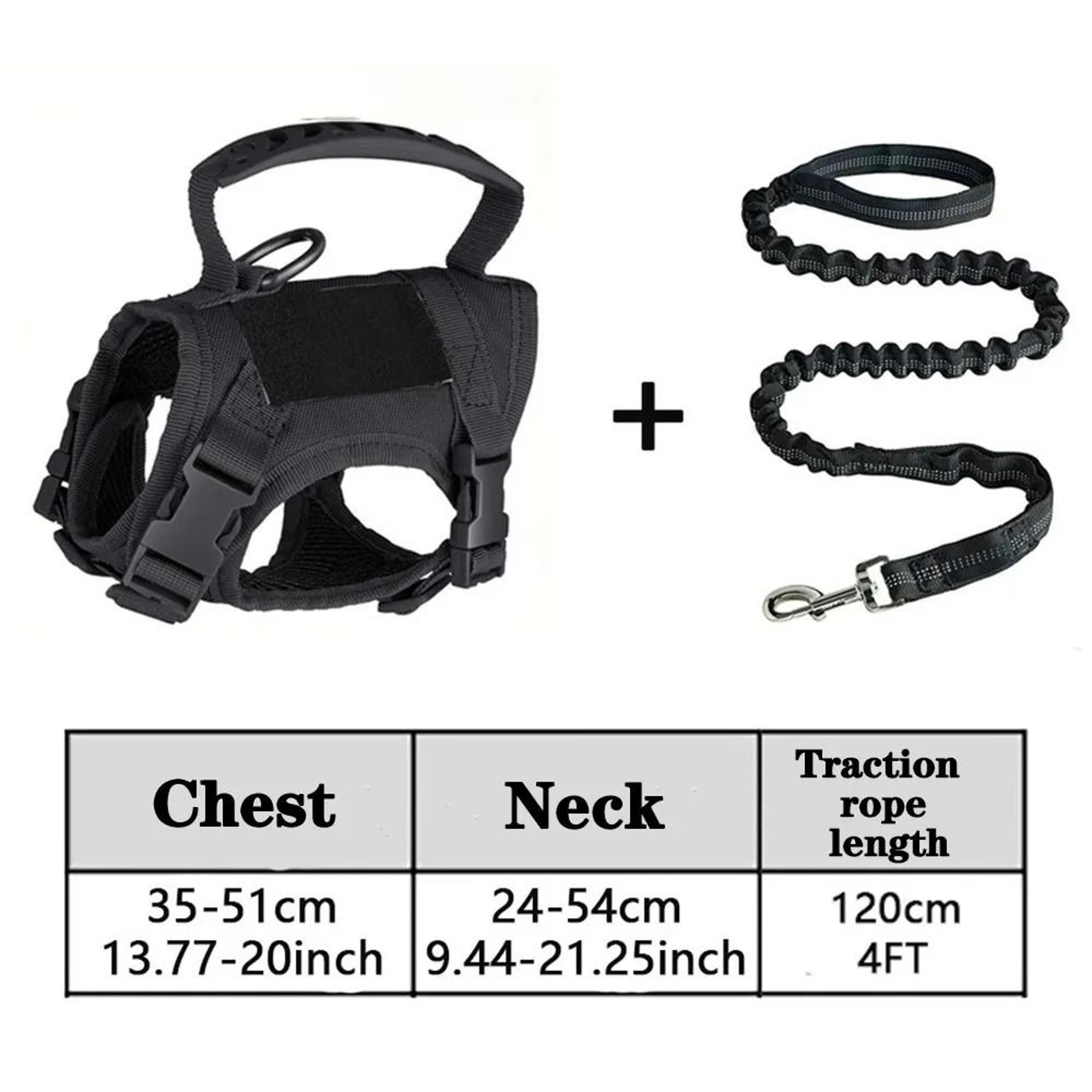 Tactical Pet Vest Harness And Bungee Leash Set 9