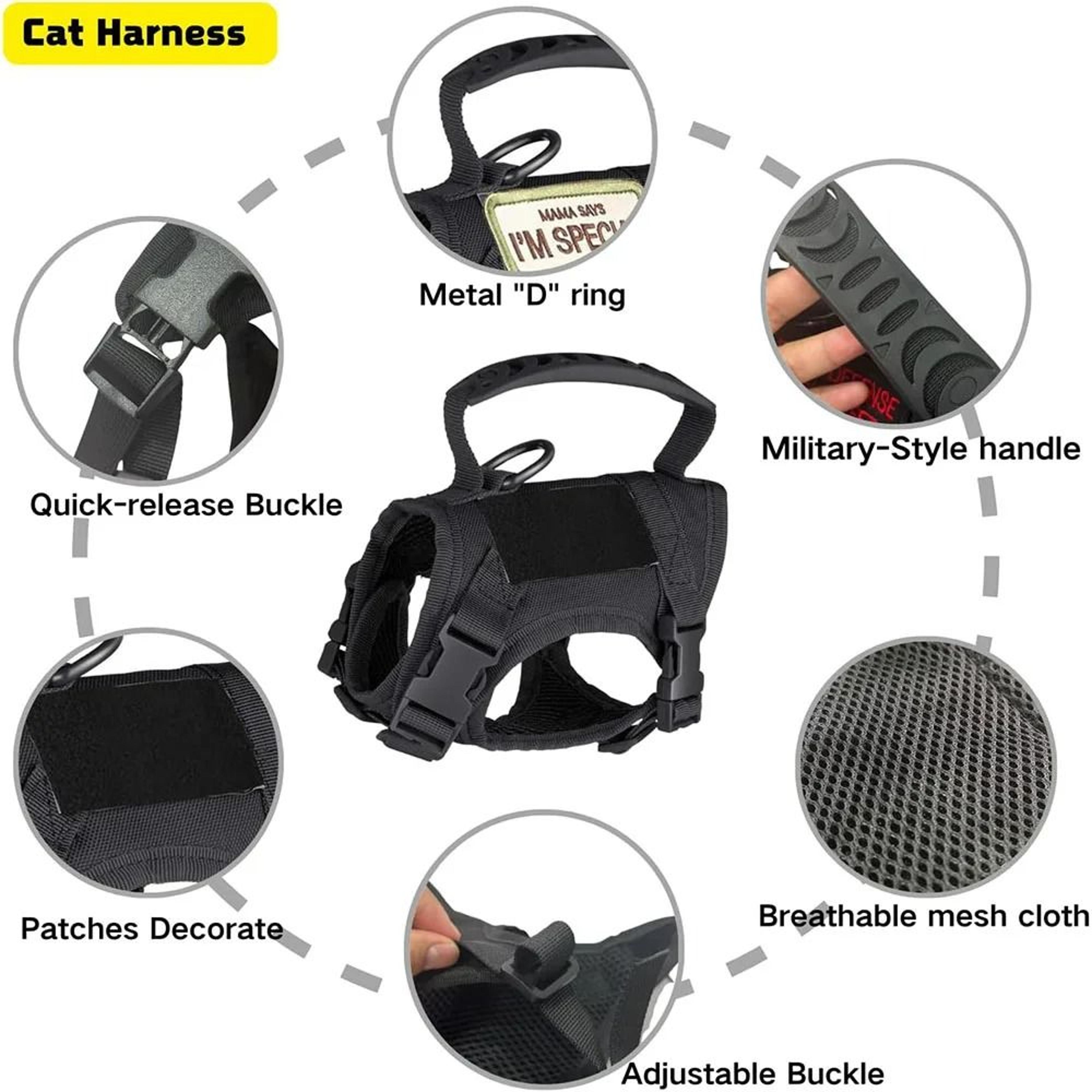 Tactical Pet Vest Harness And Bungee Leash Set 2