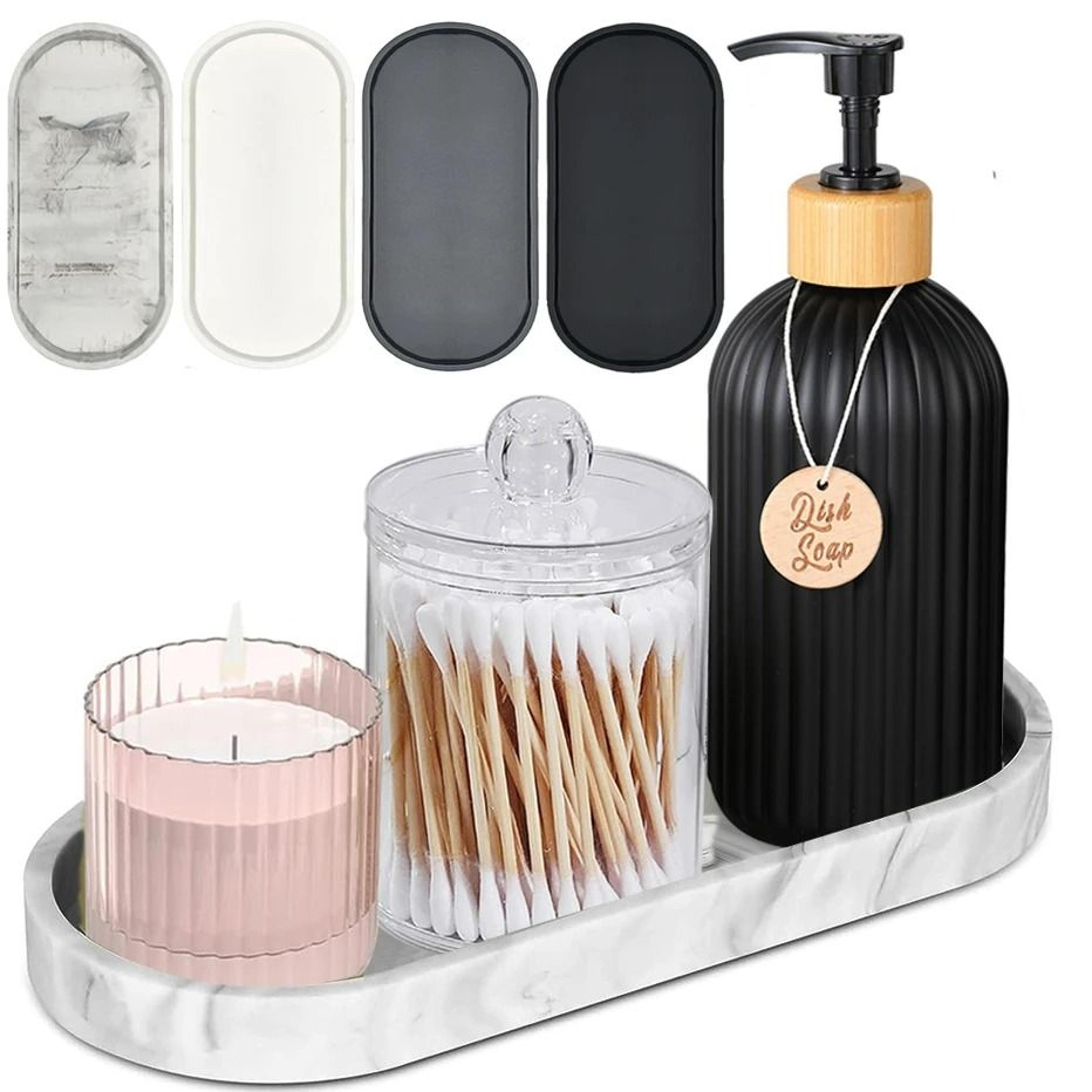 Large Oval Silicone Vanity And Countertop Storage Tray 0