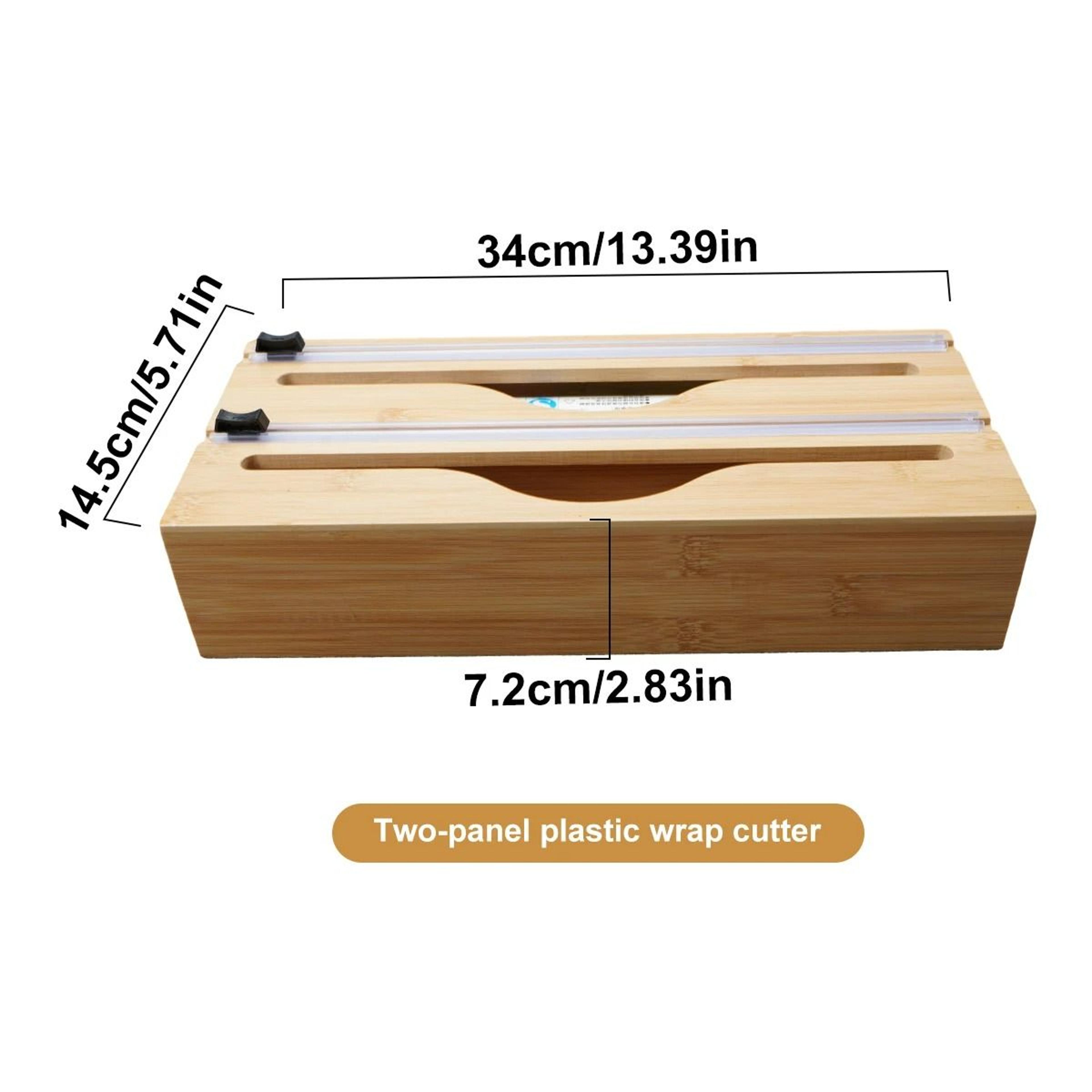 Bamboo Kitchen Wrap Dispenser And Foil Cutter Box 7