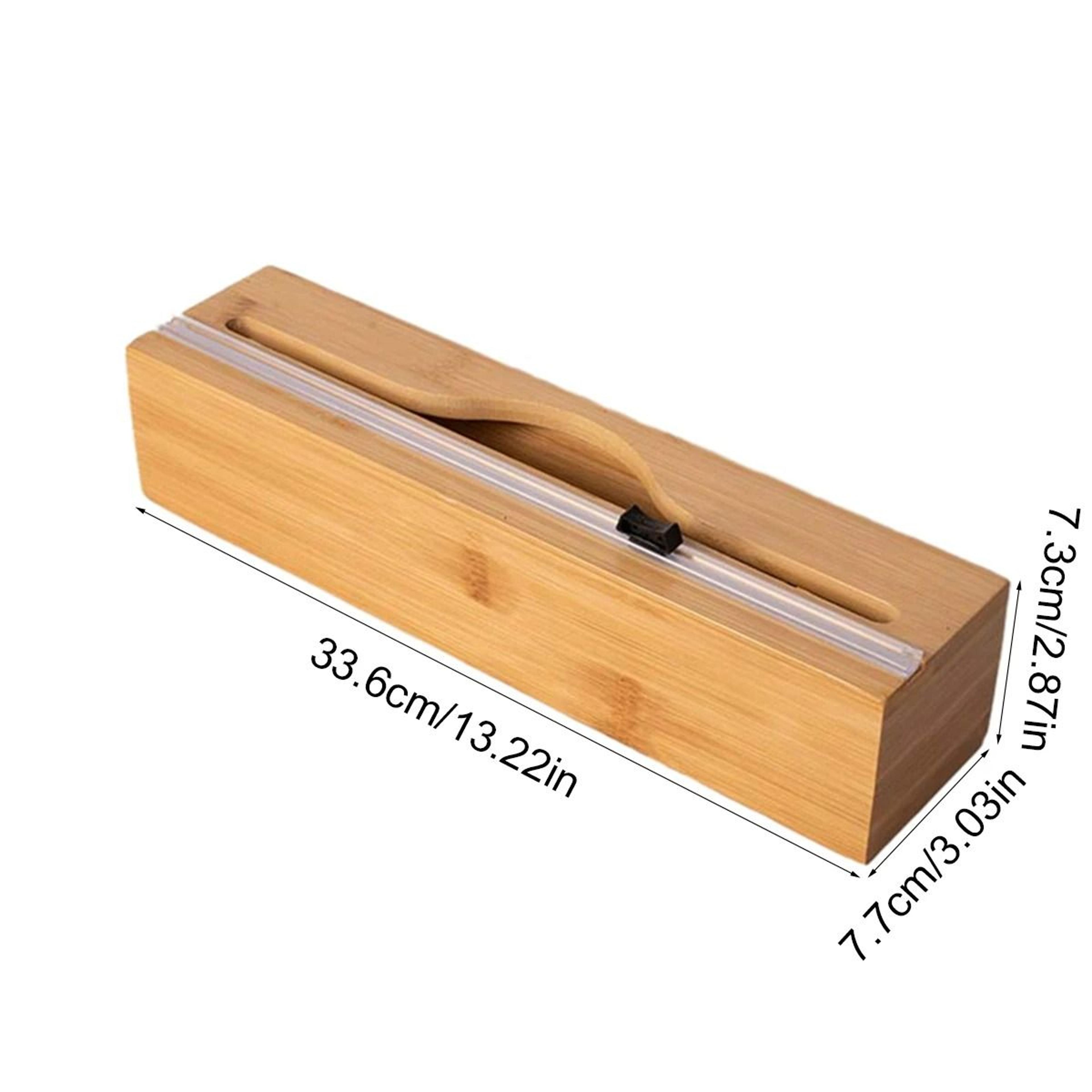 Bamboo Kitchen Wrap Dispenser And Foil Cutter Box 8