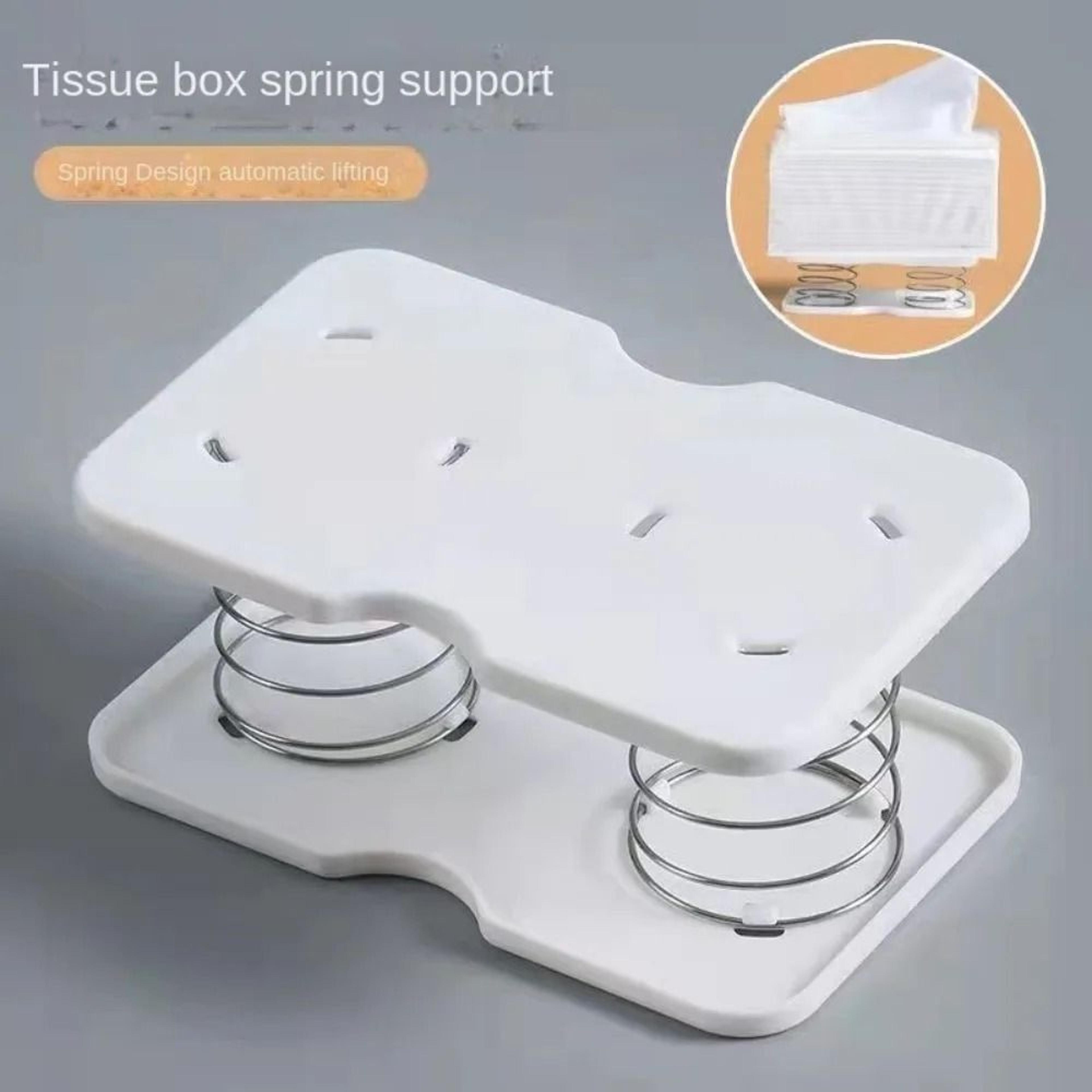 automatic spring-loaded tissue box lifter pallet