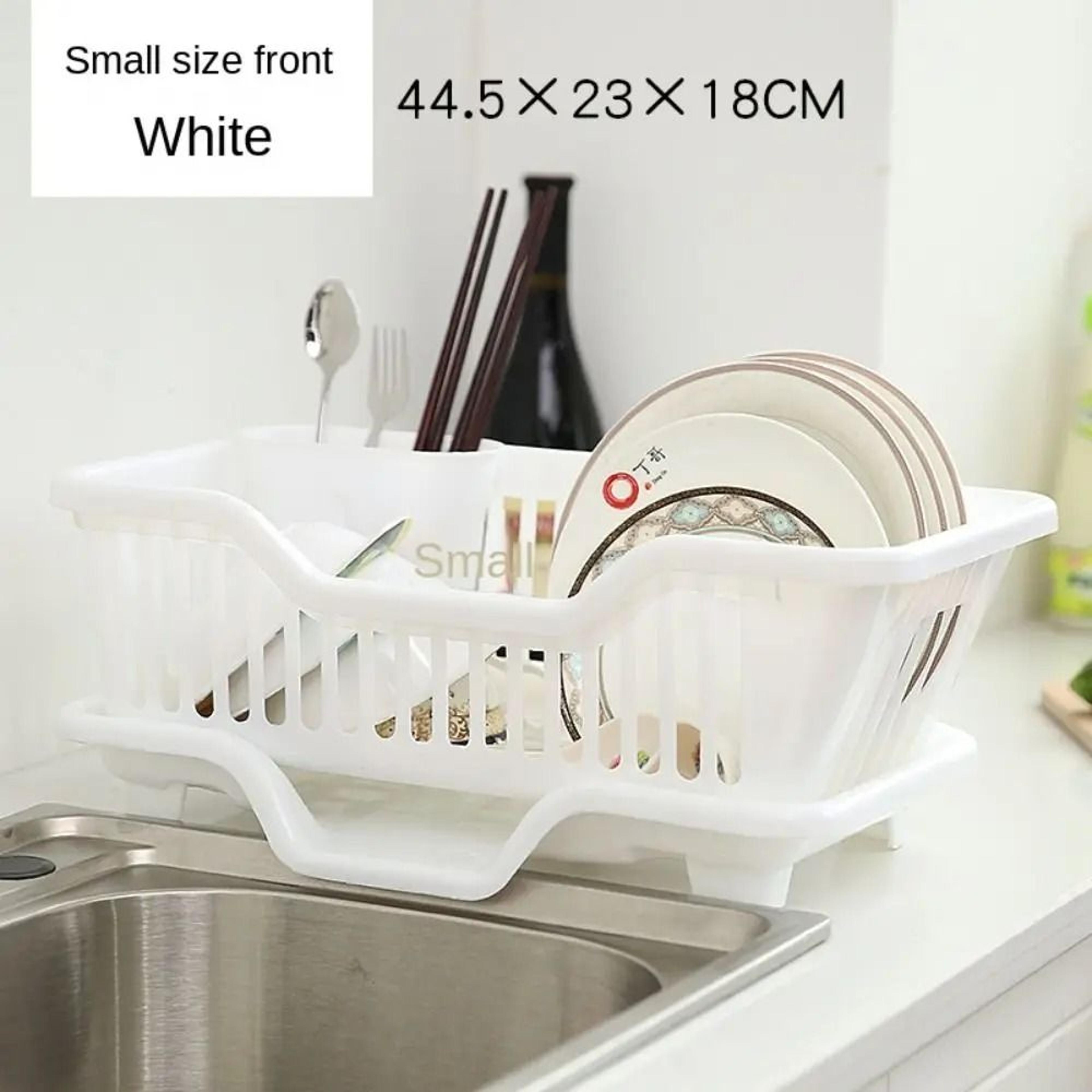 Countertop Dish Drying Rack With Integrated Drain Board 7