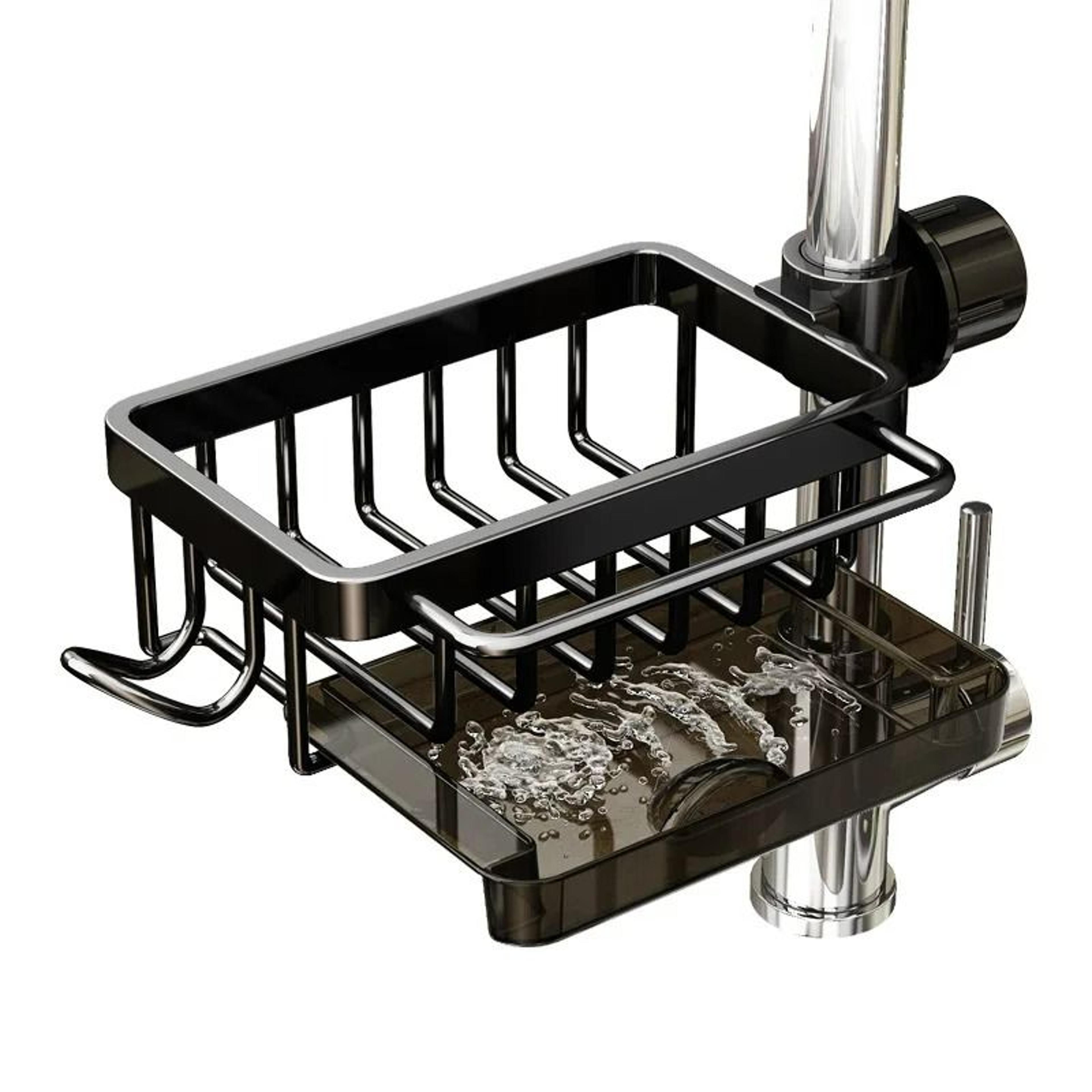 adjustable over-faucet kitchen sink organizer caddy