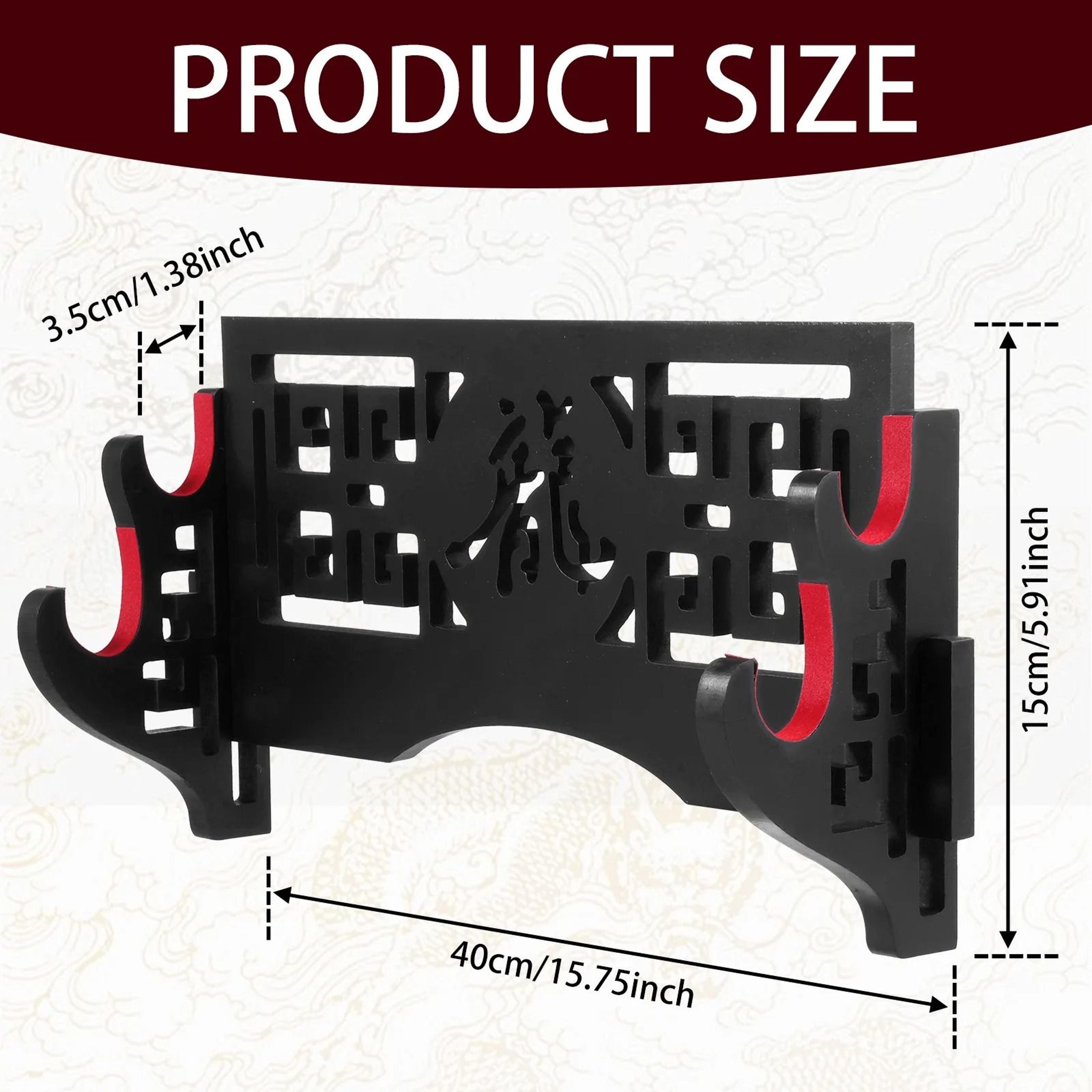 WallMounted MultiTier Wooden Samurai Sword Display Stand 6