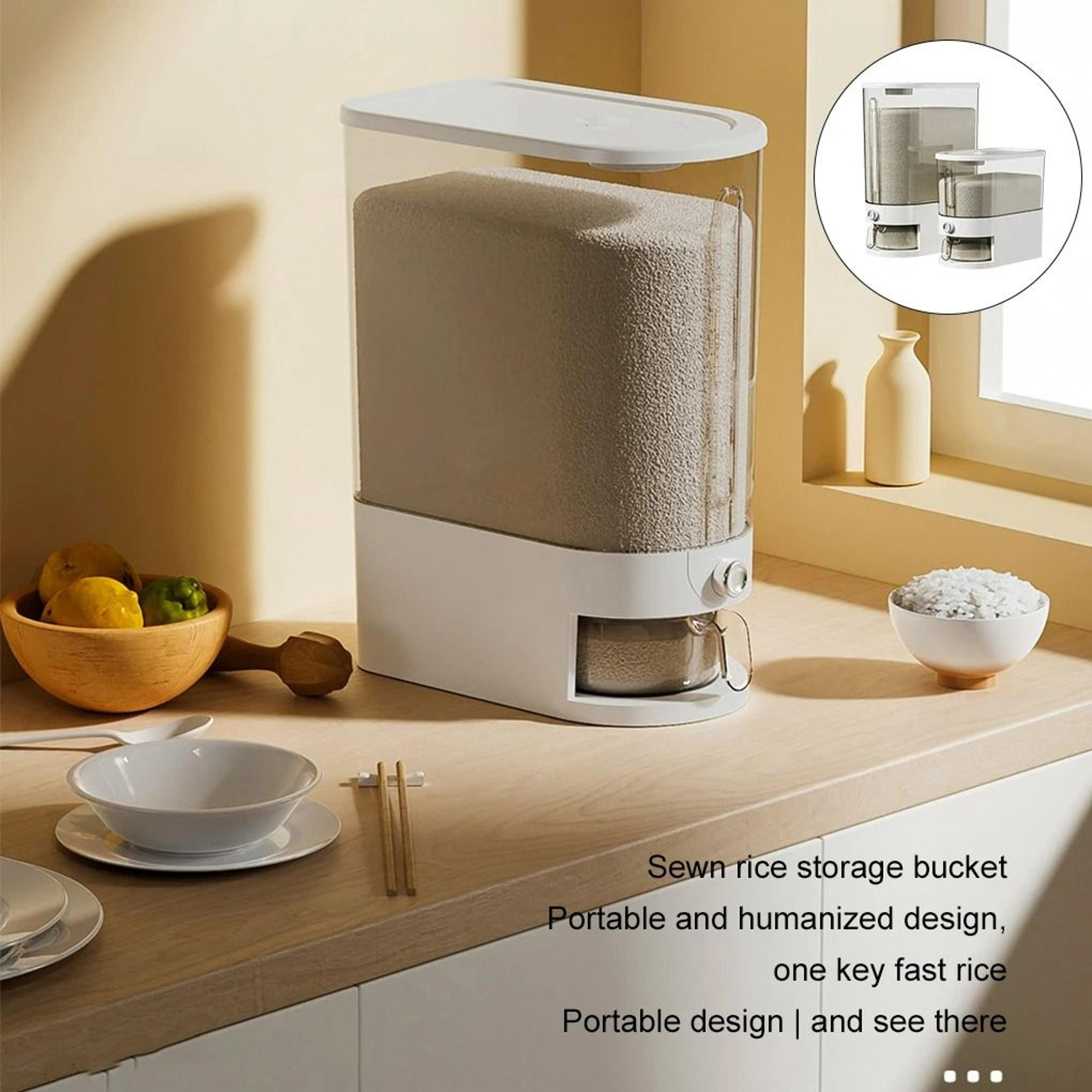 ABS Detachable Automatic Rice Dispenser And Sealed Grain Storage Container 0
