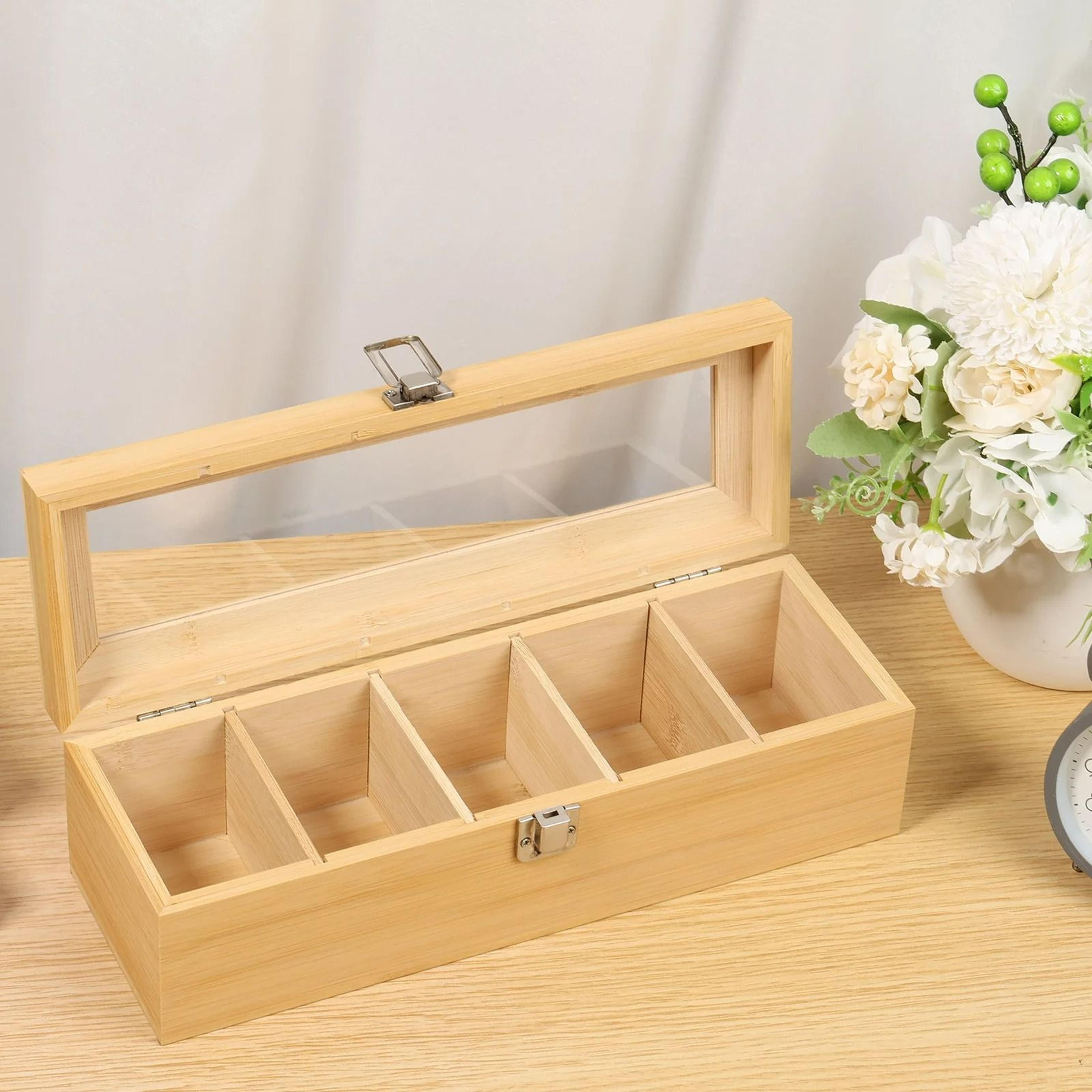 Bamboo Tea Bag Storage Box And Multipurpose Teabag Holder 1