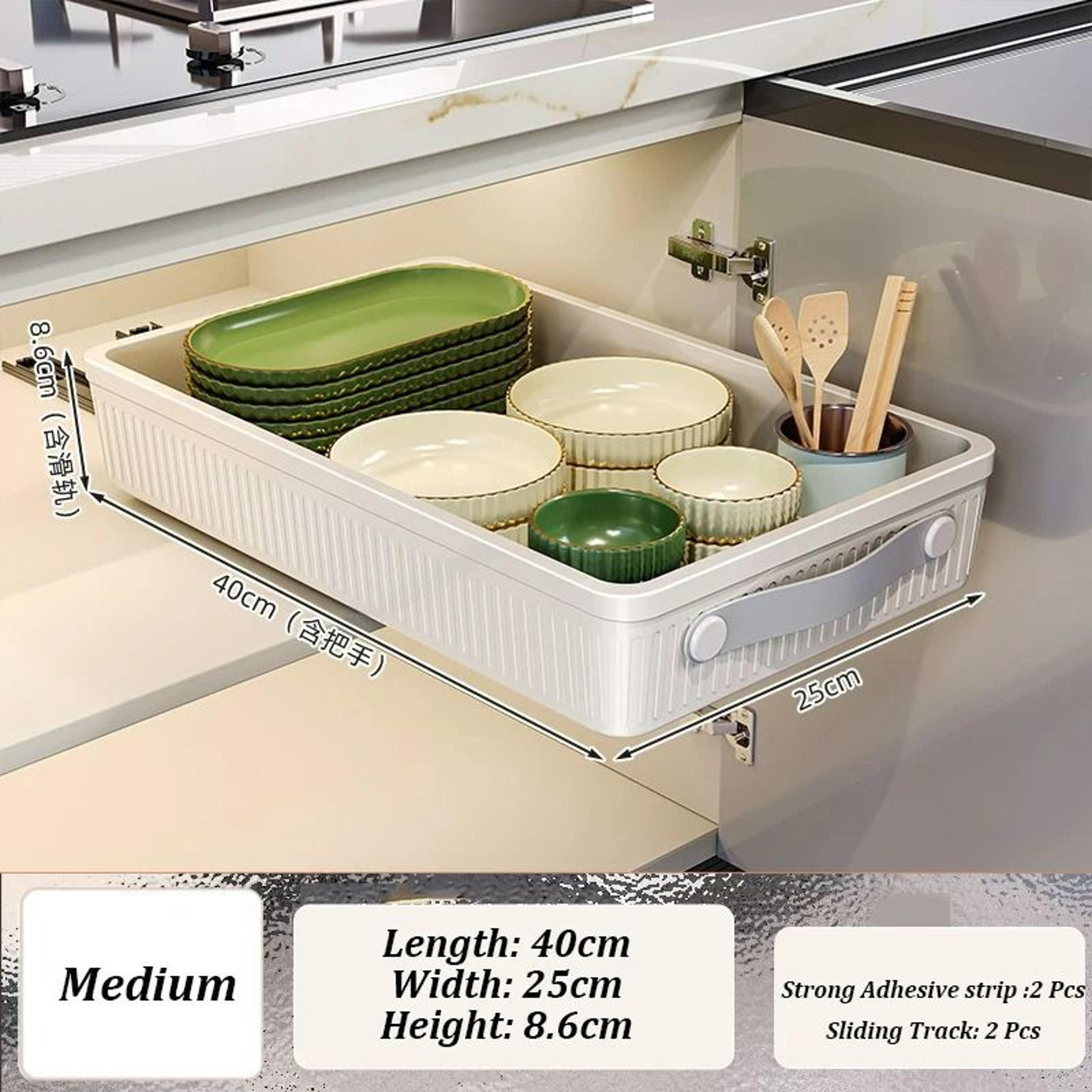 SlideOut Kitchen Cabinet Drawer Organizer And MultiPurpose PullOut Storage Tray 7