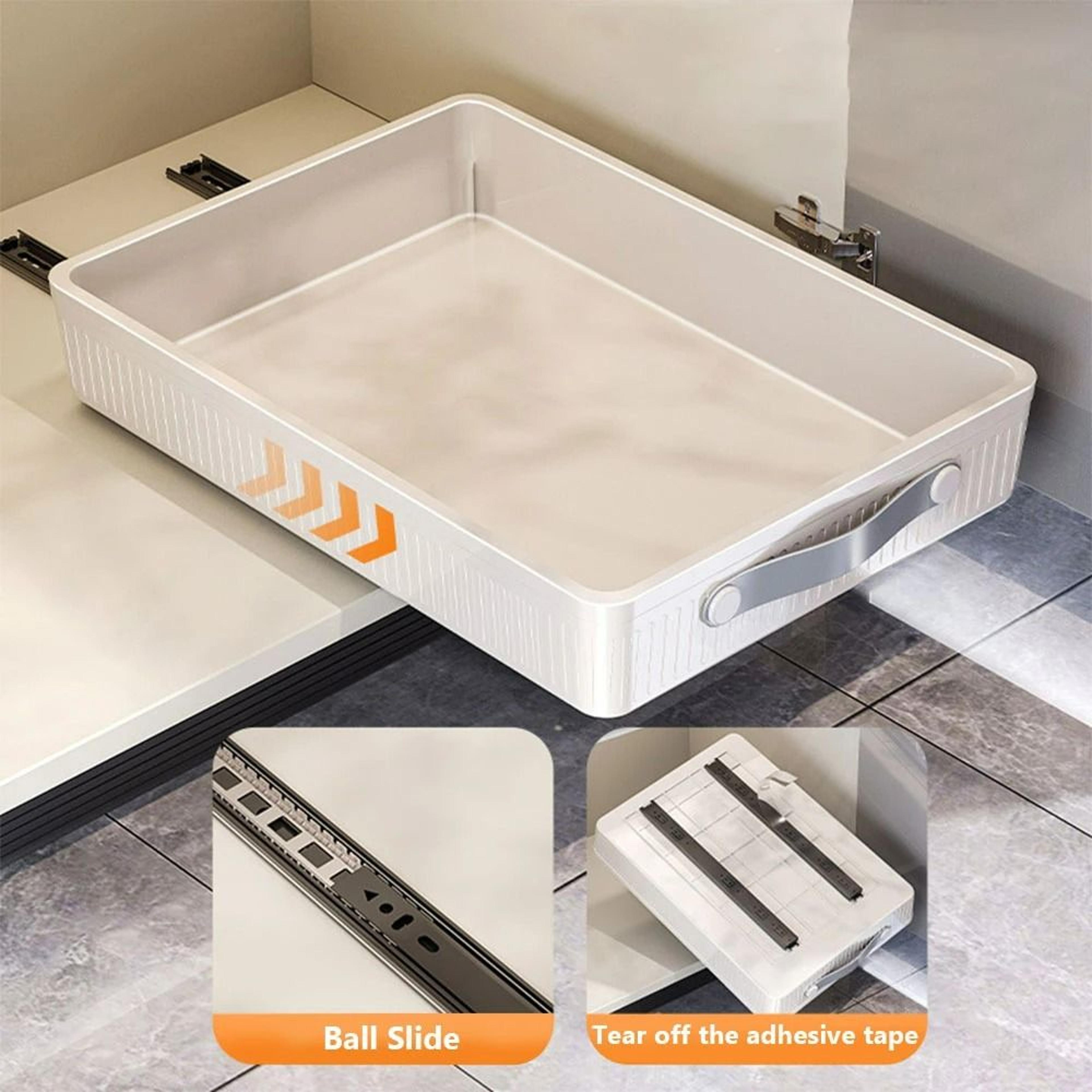 PullOut Cabinet Organizer Tray  SlideOut Kitchen Storage Shelf With Rails 4