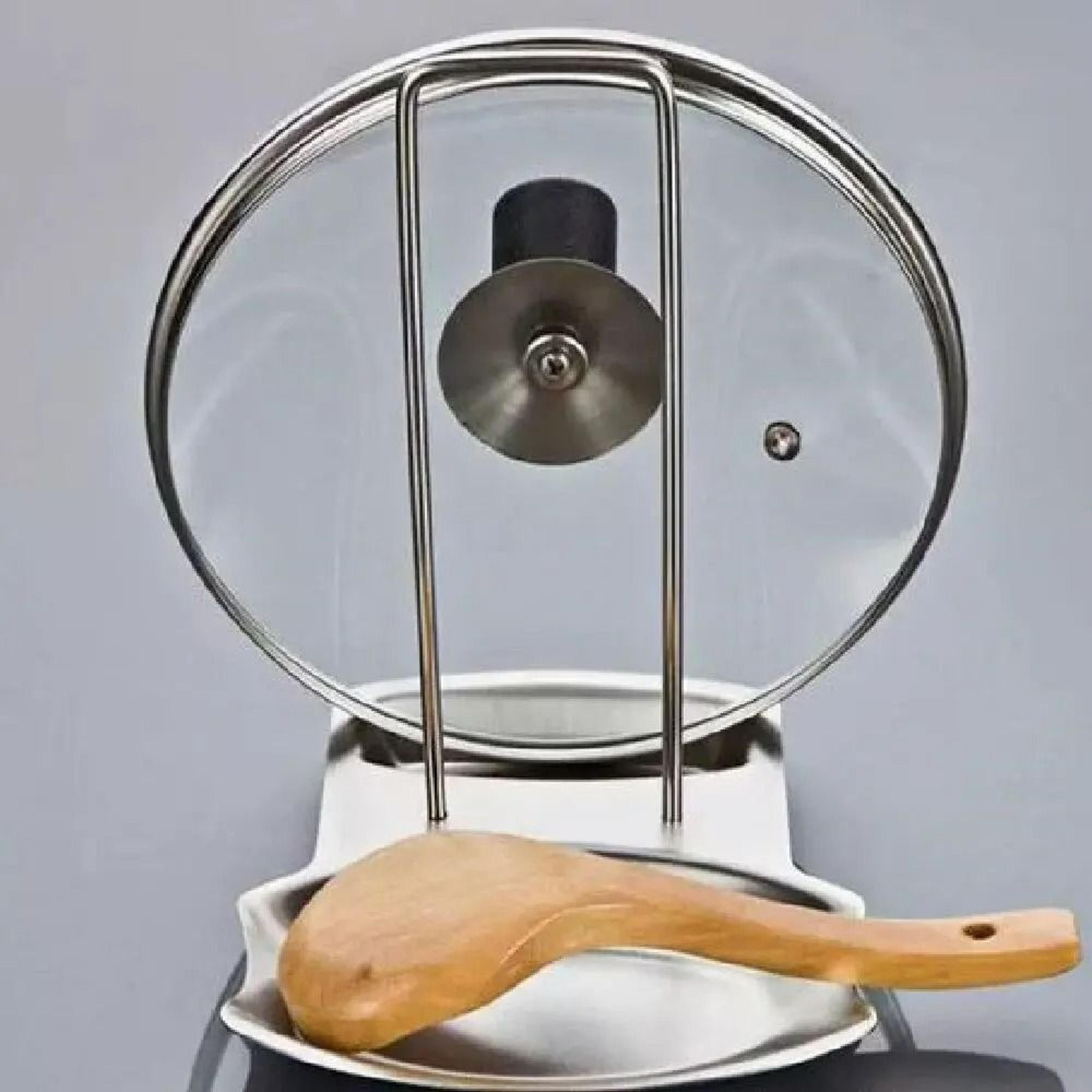 Stainless Steel Pot Lid Holder  MultiFunctional Kitchen Storage Rack For Utensils And Dishes 0