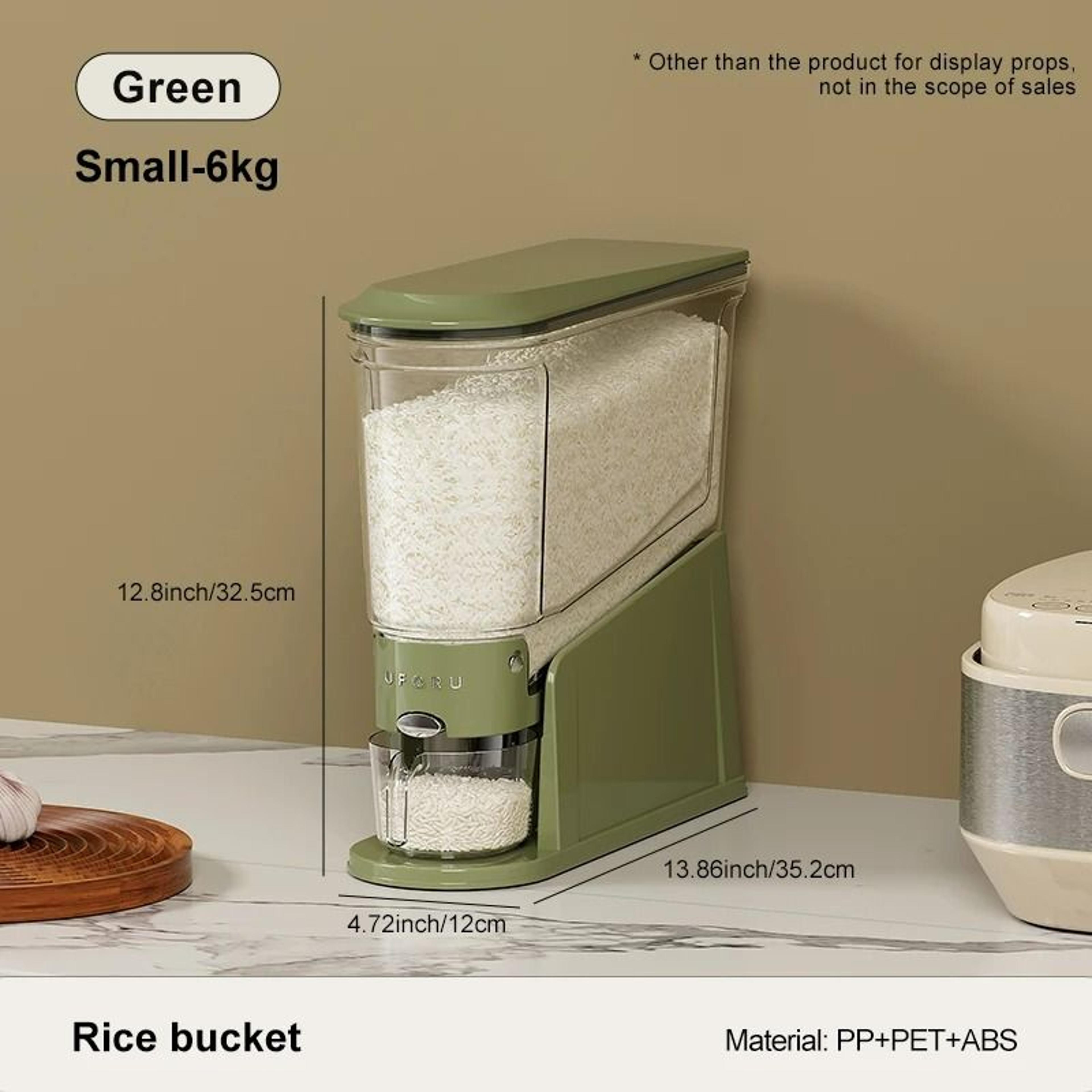 Sealed Rice Bucket Dispenser With Measuring Cup 9