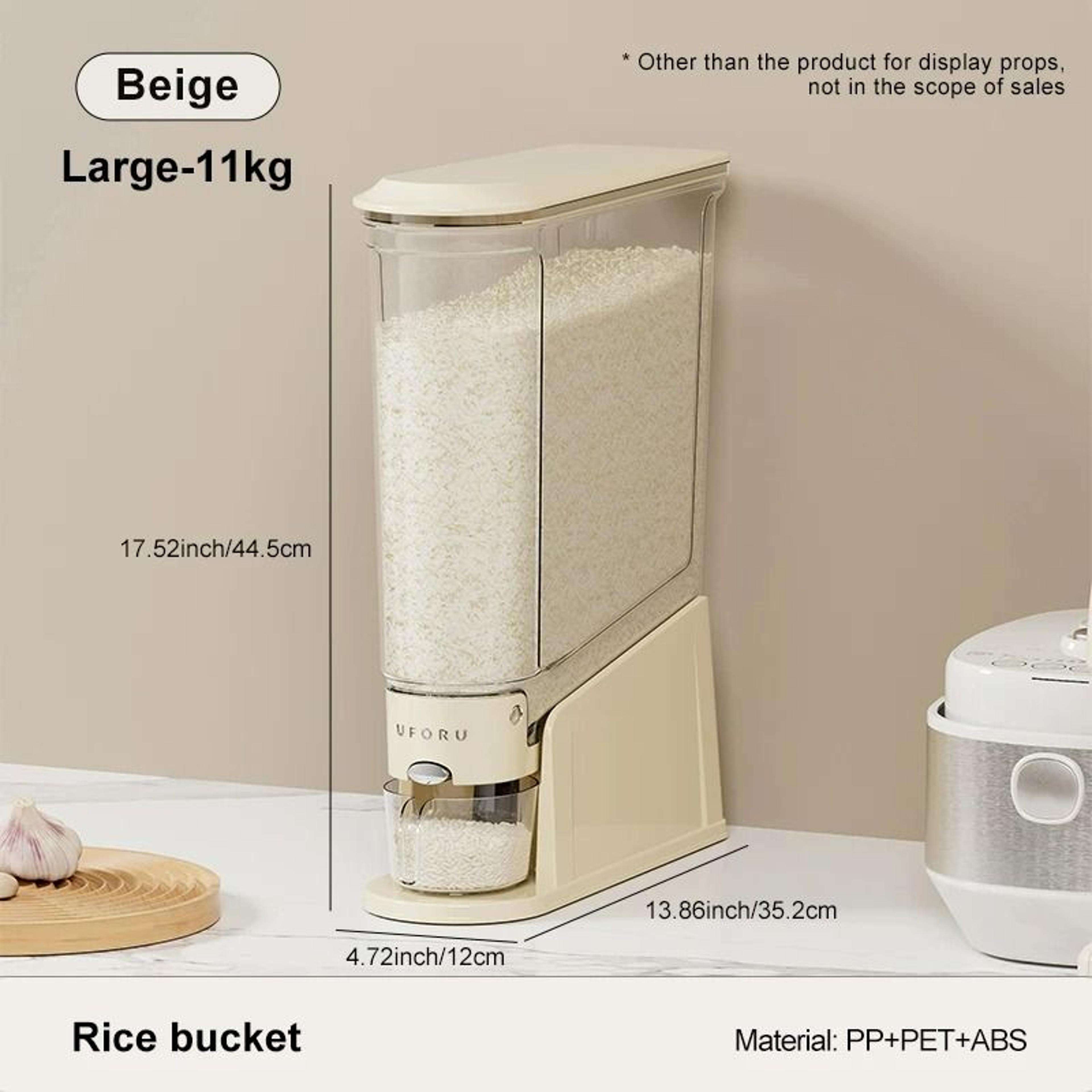 Sealed Rice Bucket Dispenser With Measuring Cup 5
