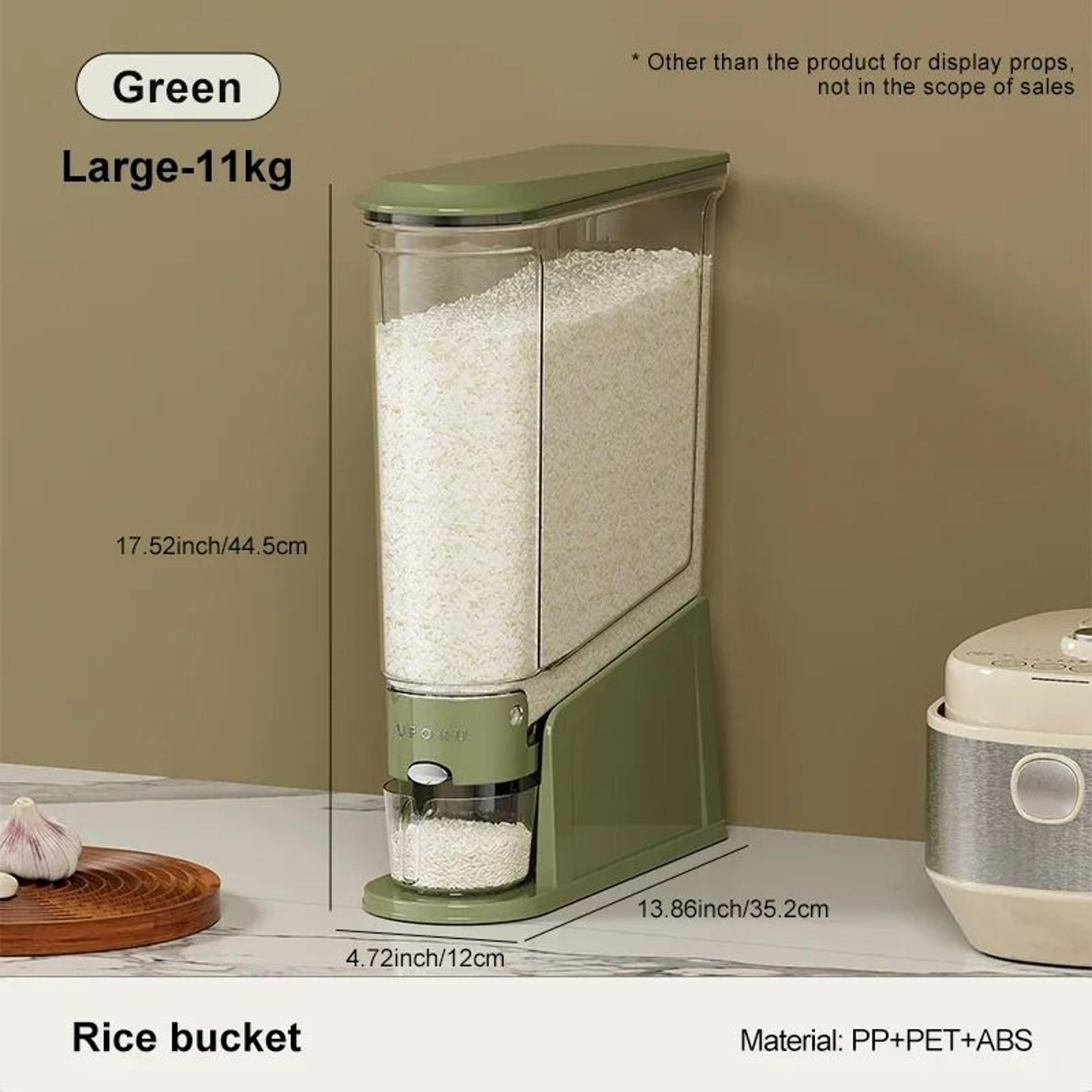 Sealed Rice Bucket Dispenser With Measuring Cup 8