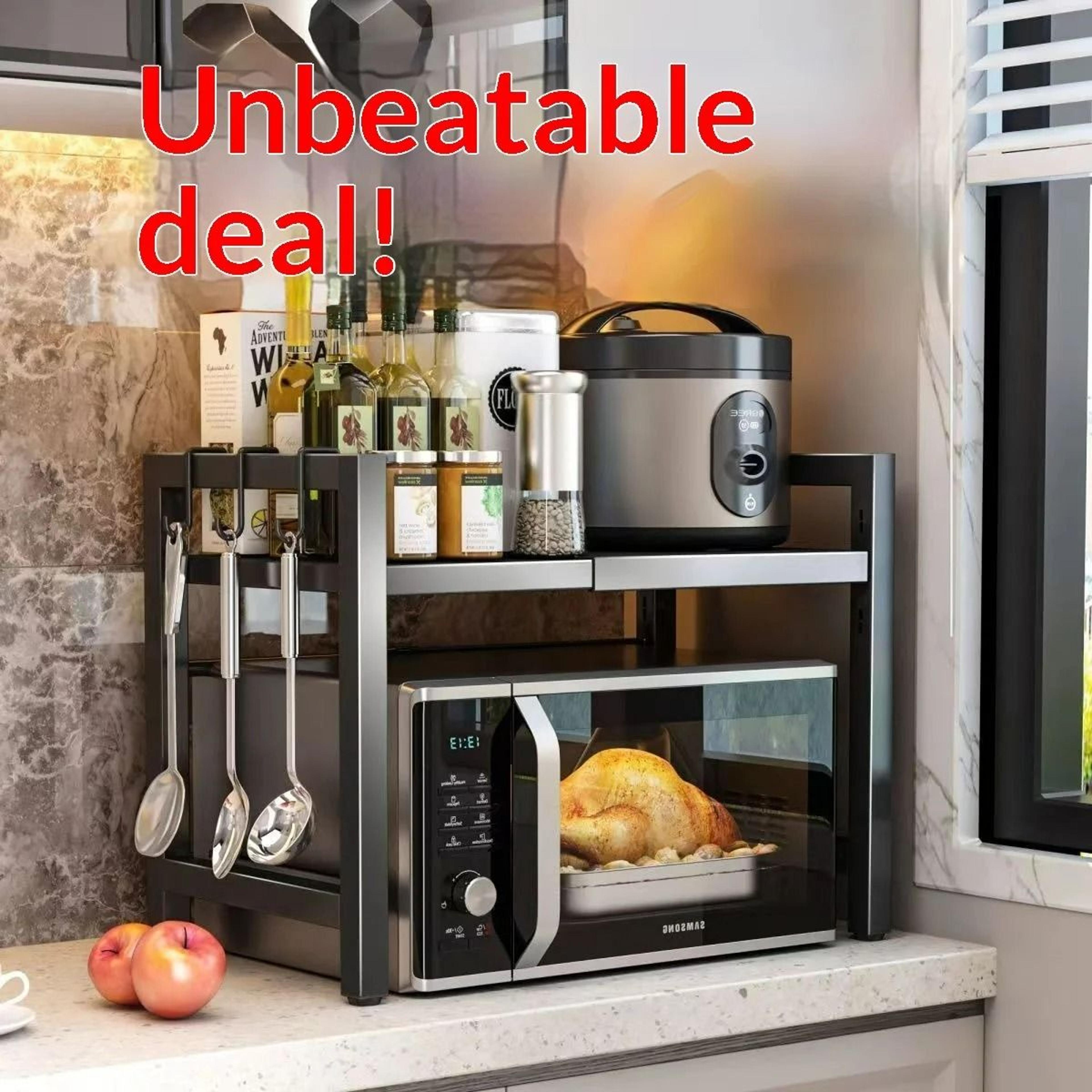 Telescopic Countertop Microwave  Oven Storage Rack 0