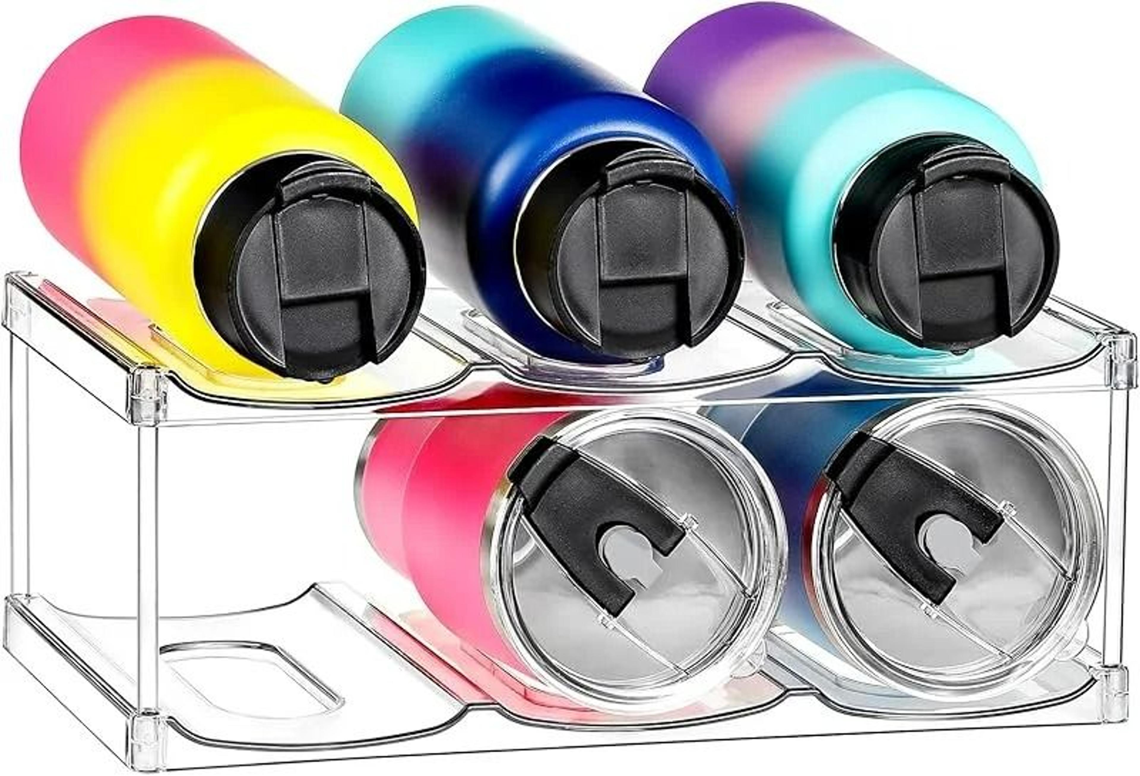 Stackable Clear Tumbler  WideDiameter Water Bottle Rack 6