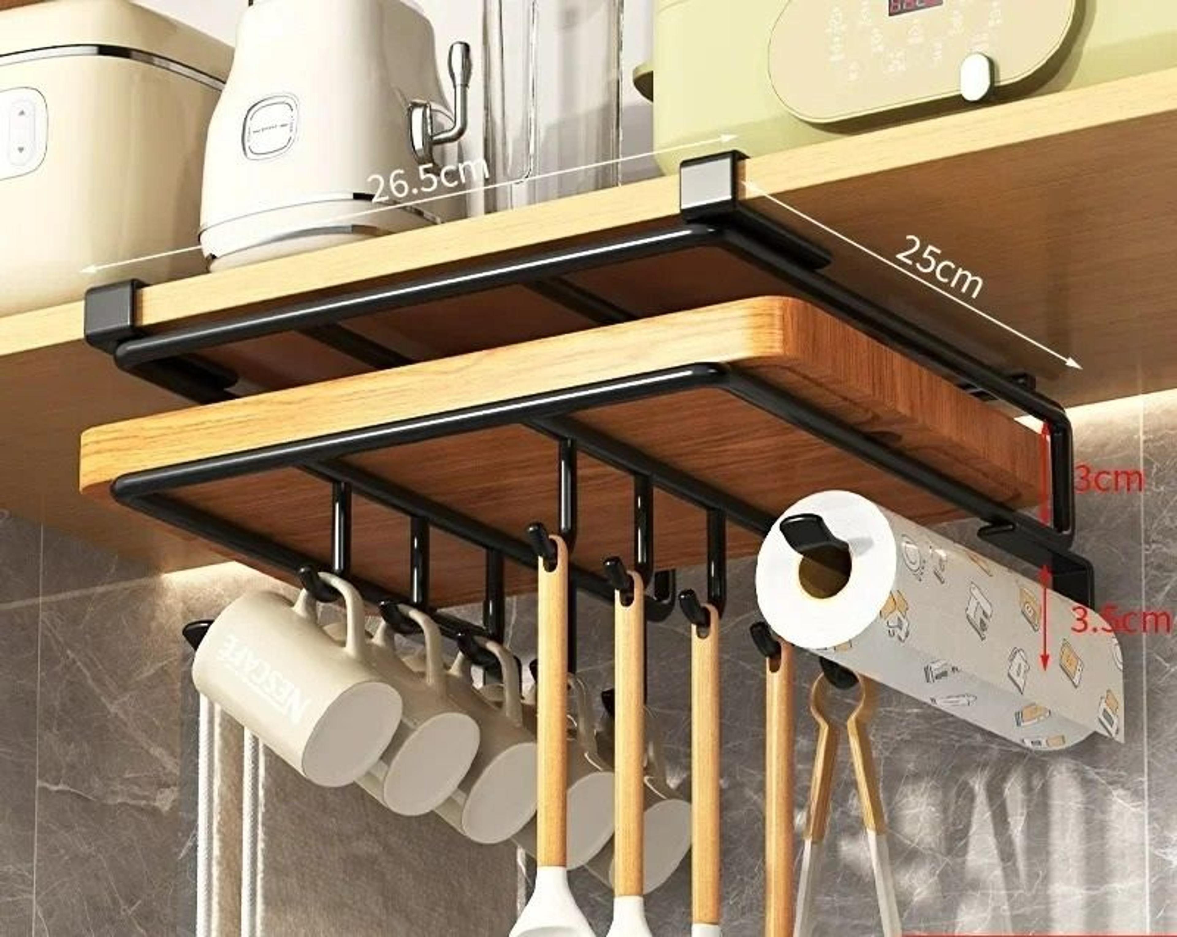 UnderShelf Cutting Board  Utility Mug Hanger Rack 9