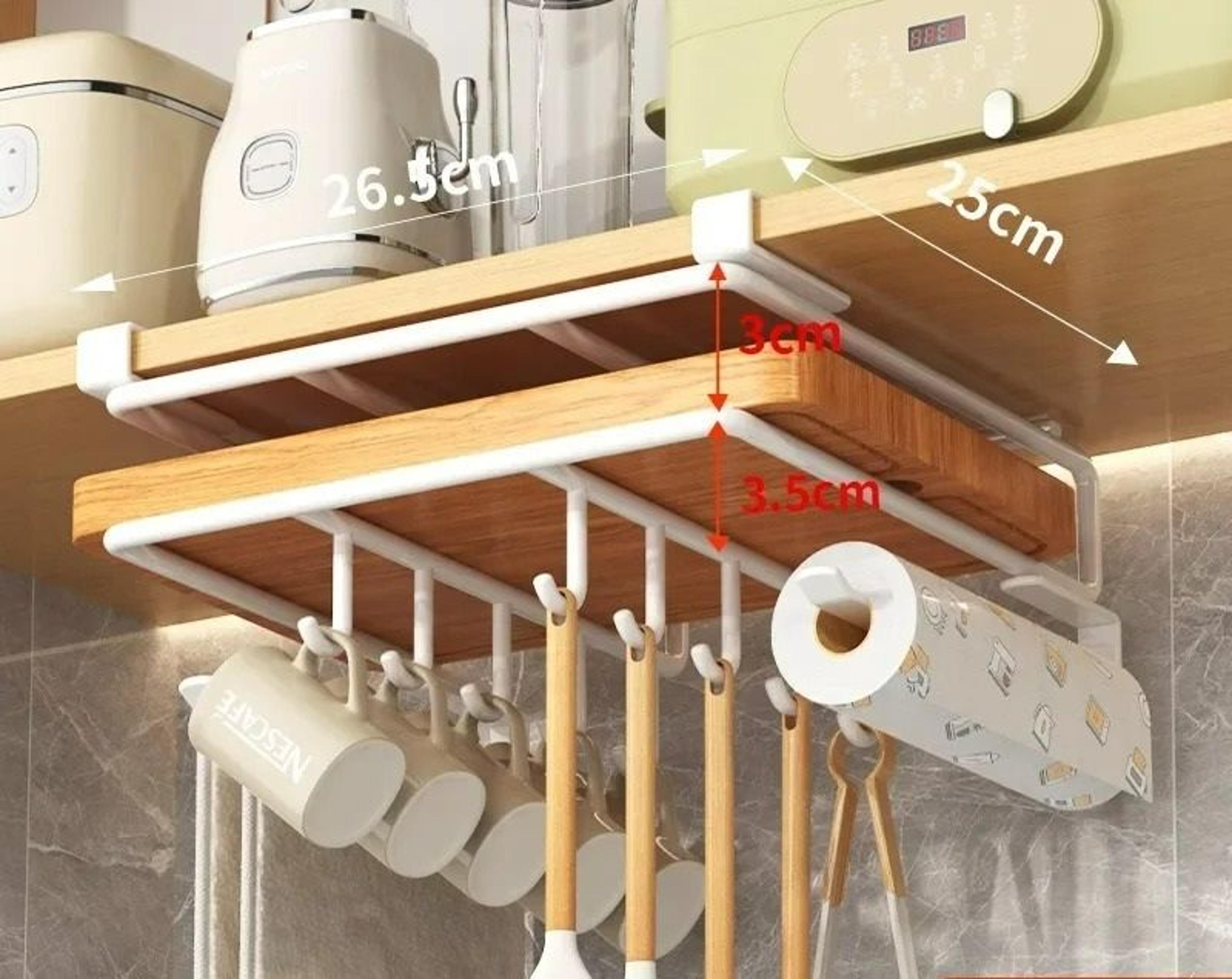 UnderShelf Cutting Board  Utility Mug Hanger Rack 8