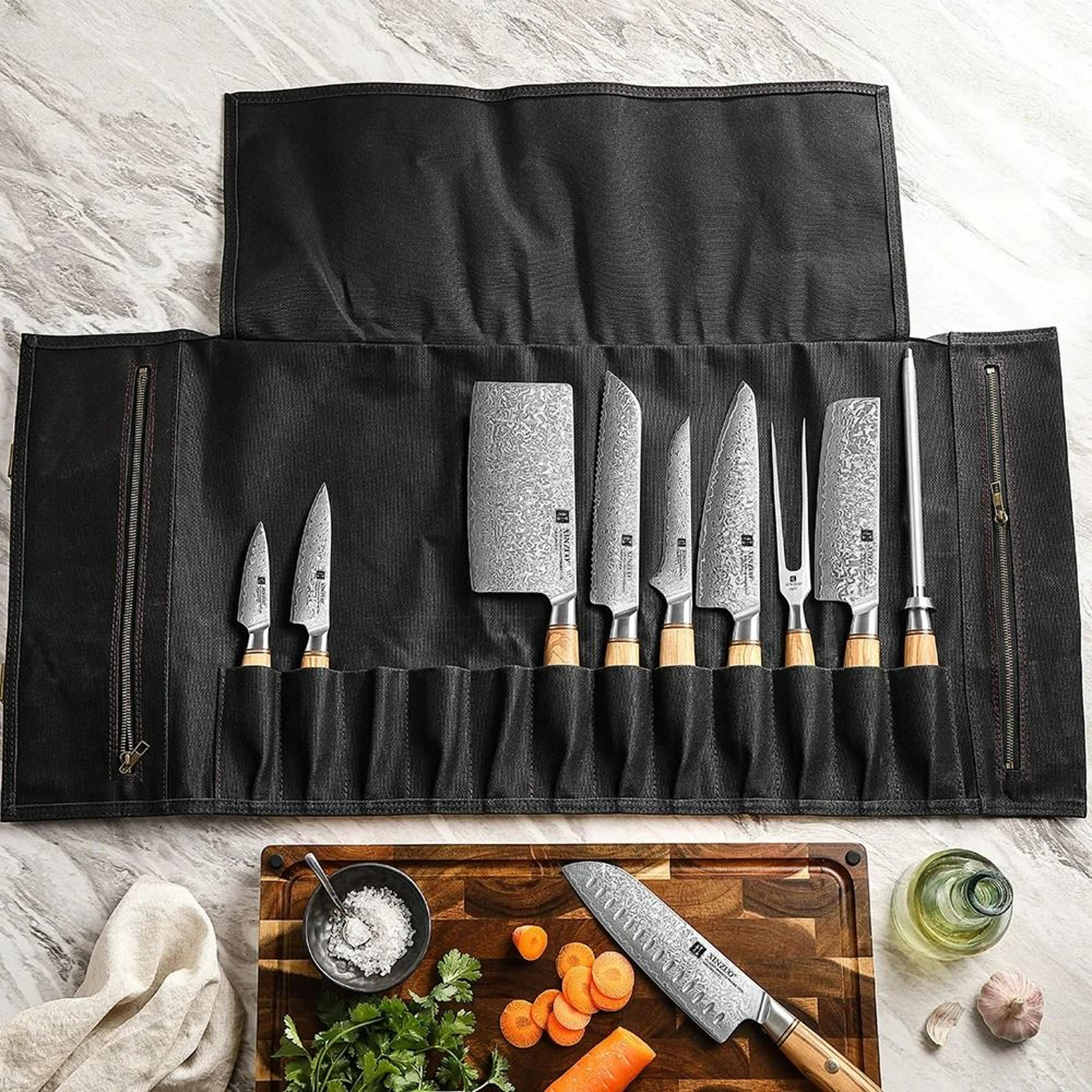 Thickened Canvas Foldable Chef Knife Roll Bag 4
